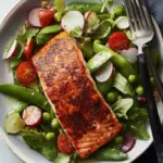 Roasted Blackened Salmon with Snap Pea Salad in 20 Minutes 12 Roasted Blackened Salmon with Snap Pea Salad
