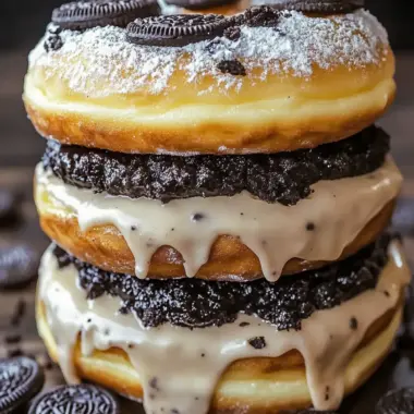 Decadent Oreo Cheesecake Stuffed Donut Burger in 20 Minutes 9 Oreo Cheesecake Stuffed Donut Burger