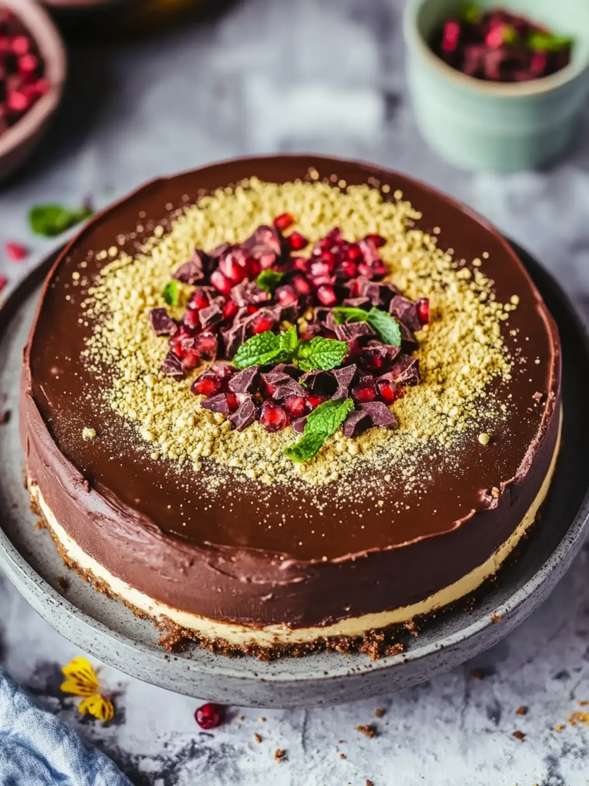 Decadent Tahini Dubai Chocolate Cheesecake Bliss 4 Tahini Dubai Chocolate Cheesecake