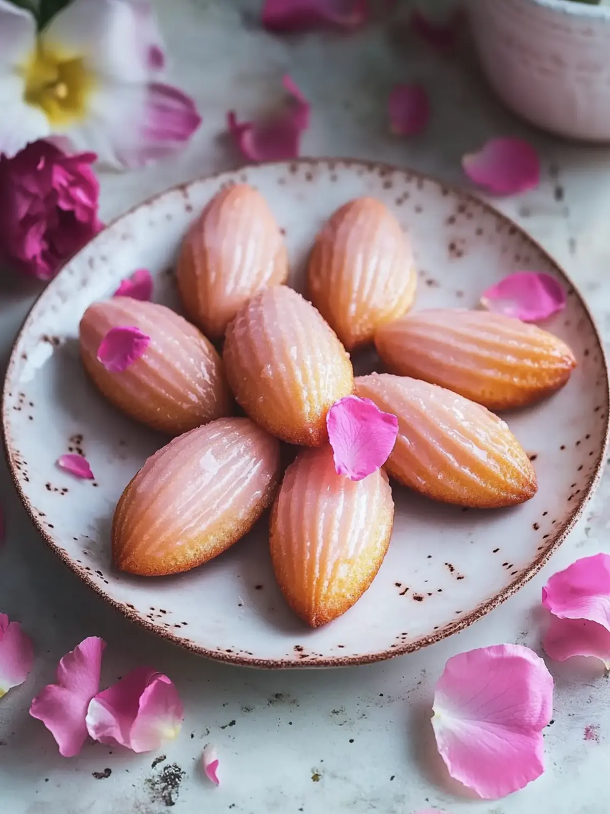 Delicious Rose Madeleines with Floral Glaze for Tea Bliss 4 Delicious Rose Madeleines with Floral Glaze
