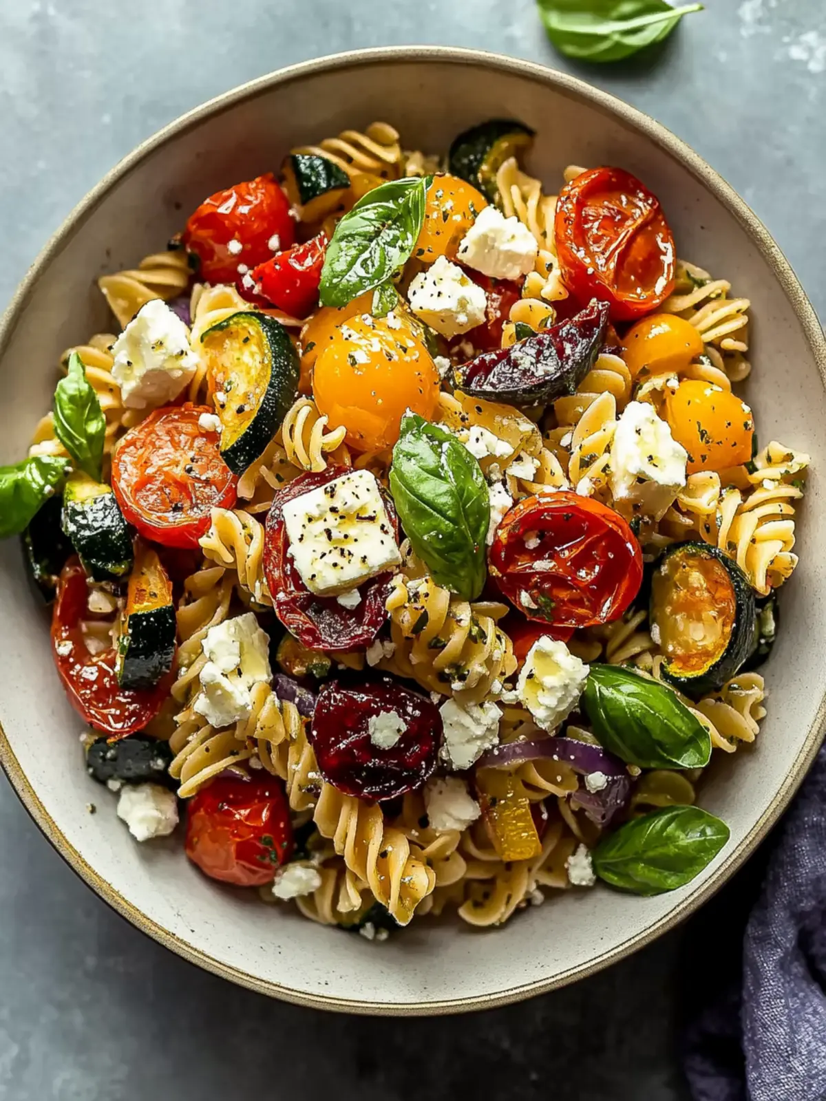 Delicious Roasted Veggie Pasta with Feta in Just 30 Minutes 3 Roasted Veggie Pasta with Feta