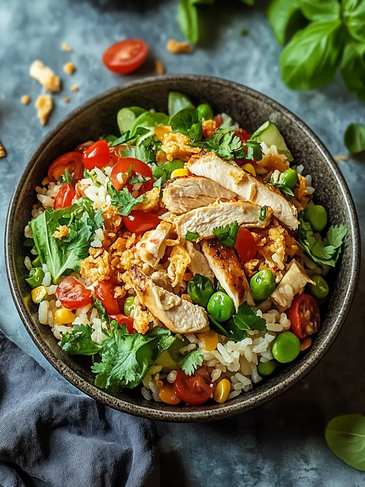 Chicken Crispy Rice Salad with Creamy Dressing in 20 Minutes 2 Chicken Crispy Rice Salad