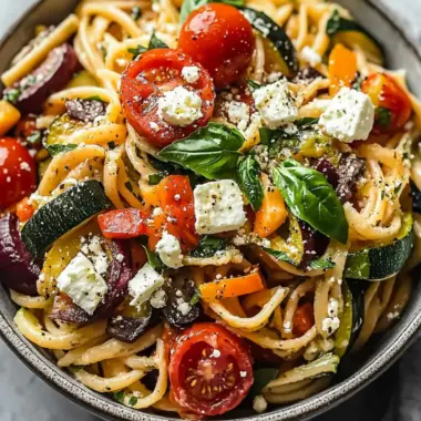 Delicious Roasted Veggie Pasta with Feta in Just 30 Minutes 9 Roasted Veggie Pasta with Feta