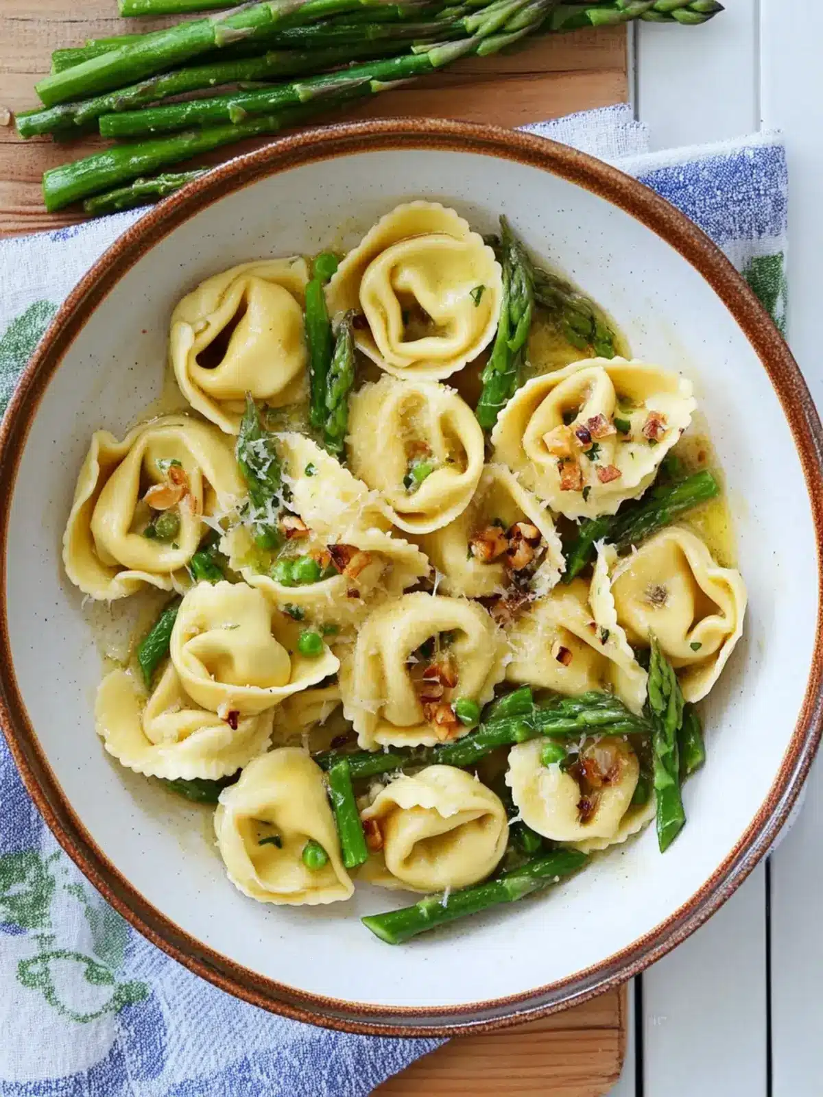 Irresistible Brown Butter Tortellini with Garlic & Asparagus 5 Brown Butter Tortellini with Toasted Garlic and Asparagus