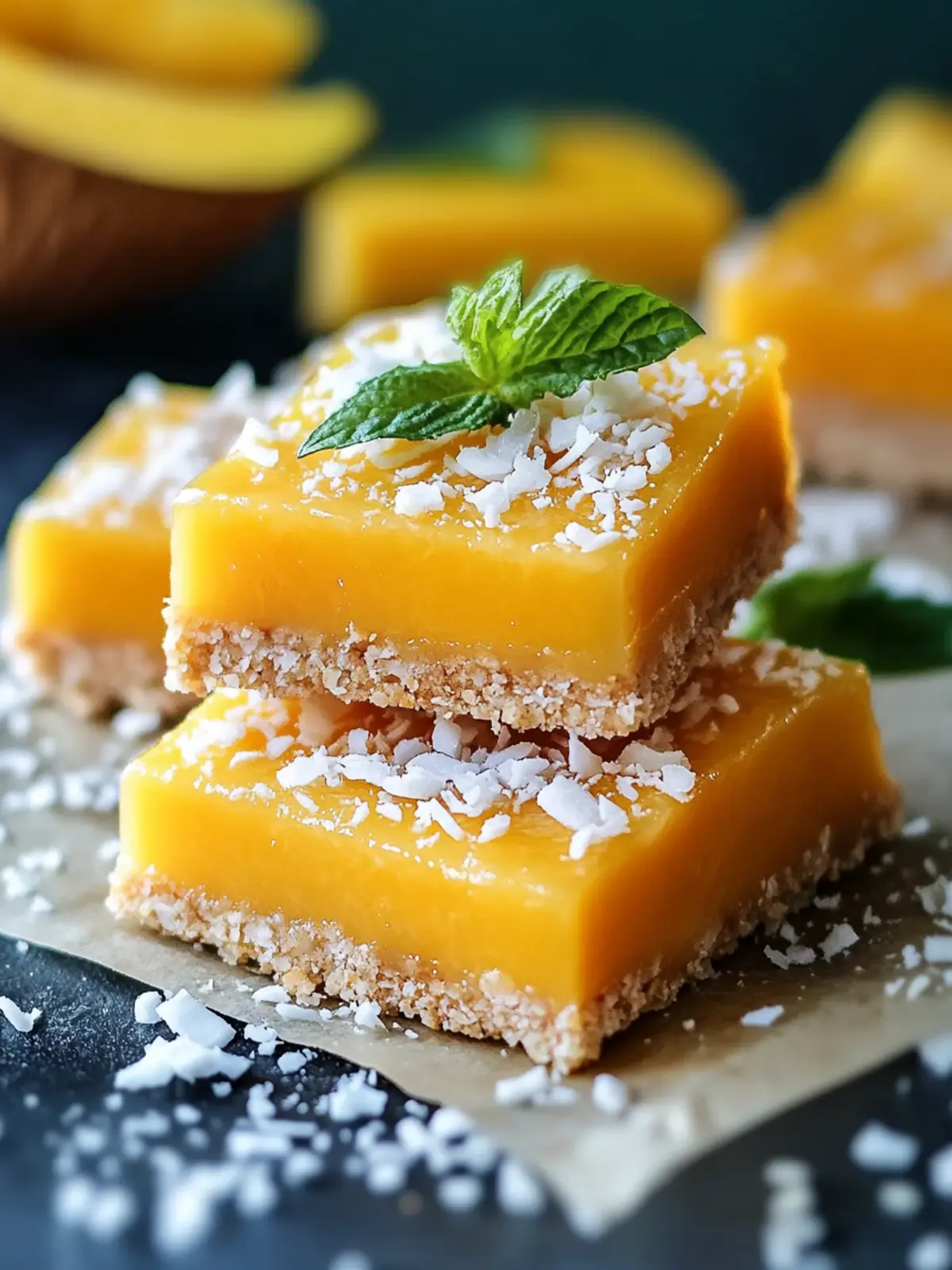 Tantalizing Mango Coconut Bars for Your Summer Bliss 3 Mango Coconut Bars