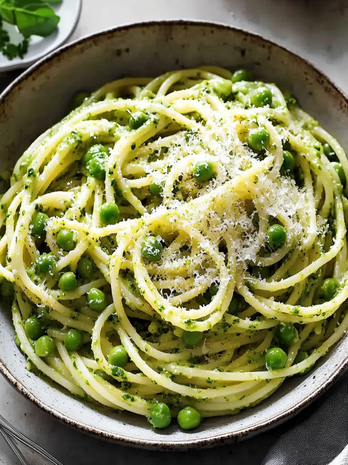 Nettle Pesto Bucatini with Spring Peas and Parmesan Bliss 5 Nettle Pesto Bucatini With Spring Peas and Parmesan