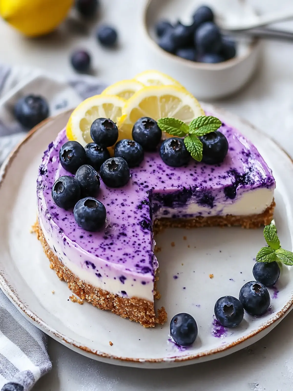 No Bake Lemon Blueberry Cheesecake You’ll Want to Make Today 3 No Bake Lemon Blueberry Cheesecake