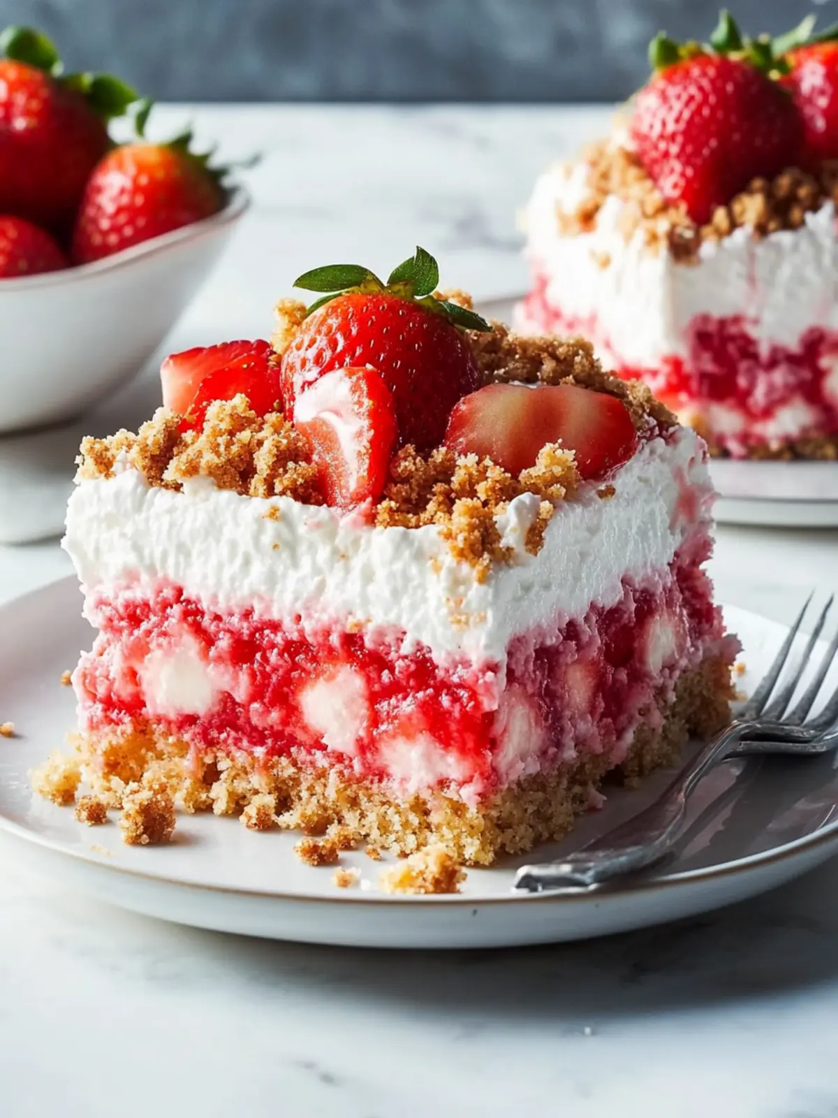Delightful Strawberry Crunch Poke Cake for Summer Fun 4 Strawberry Crunch Poke Cake