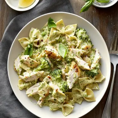 Creamy Chicken-and-Broccoli Pesto Bow Ties for Weeknight Wins 9 Creamy Chicken-and-Broccoli Pesto Bow Ties