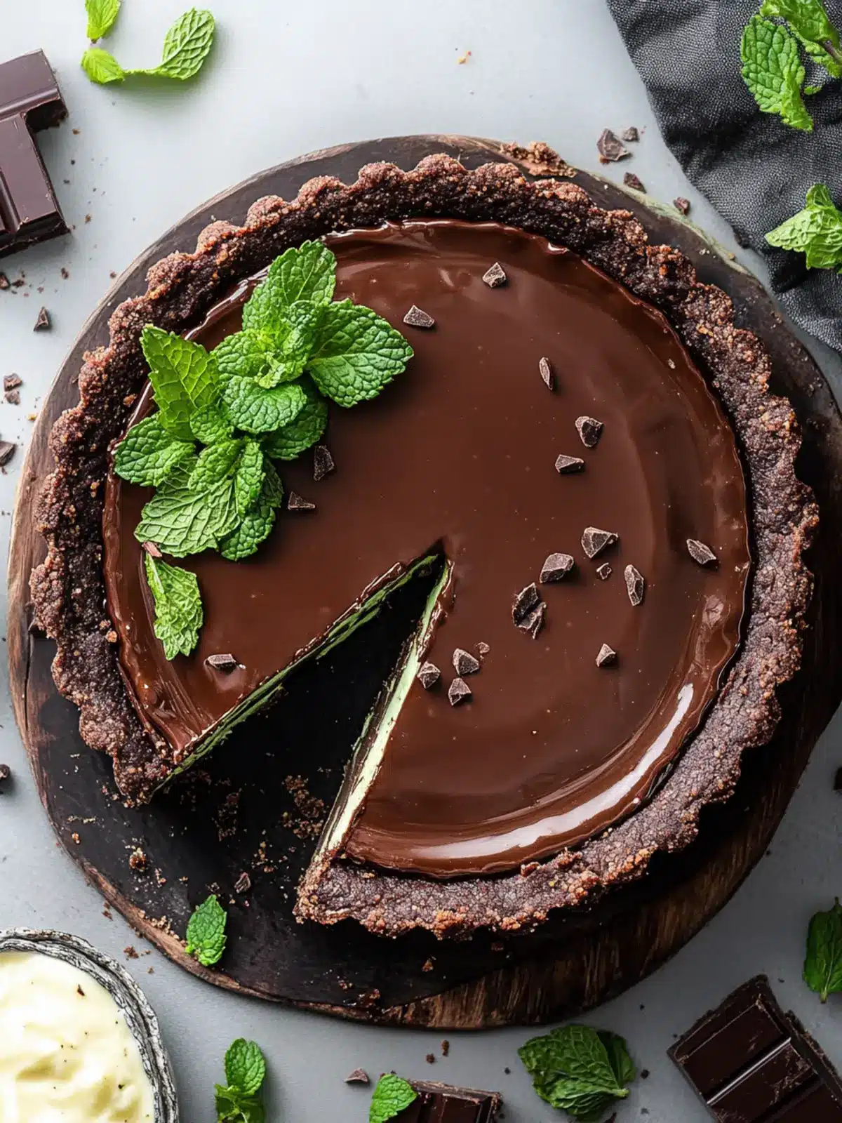 Delightful Vegan Mint Chocolate Tart for Every Sweet Tooth 3 Vegan Mint Chocolate Tart