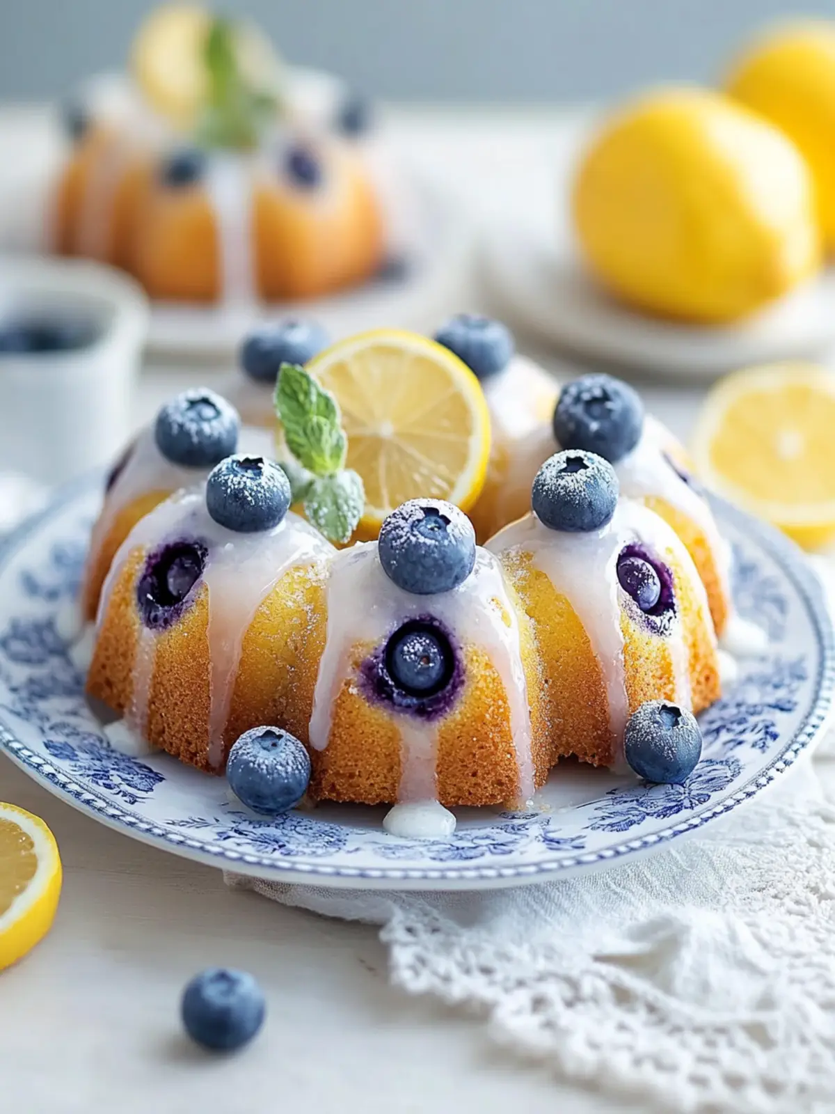 Mini Blueberry Lemon Bundt Cakes: A Sweet Spring Treat 3 Mini Blueberry Lemon Bundt Cakes