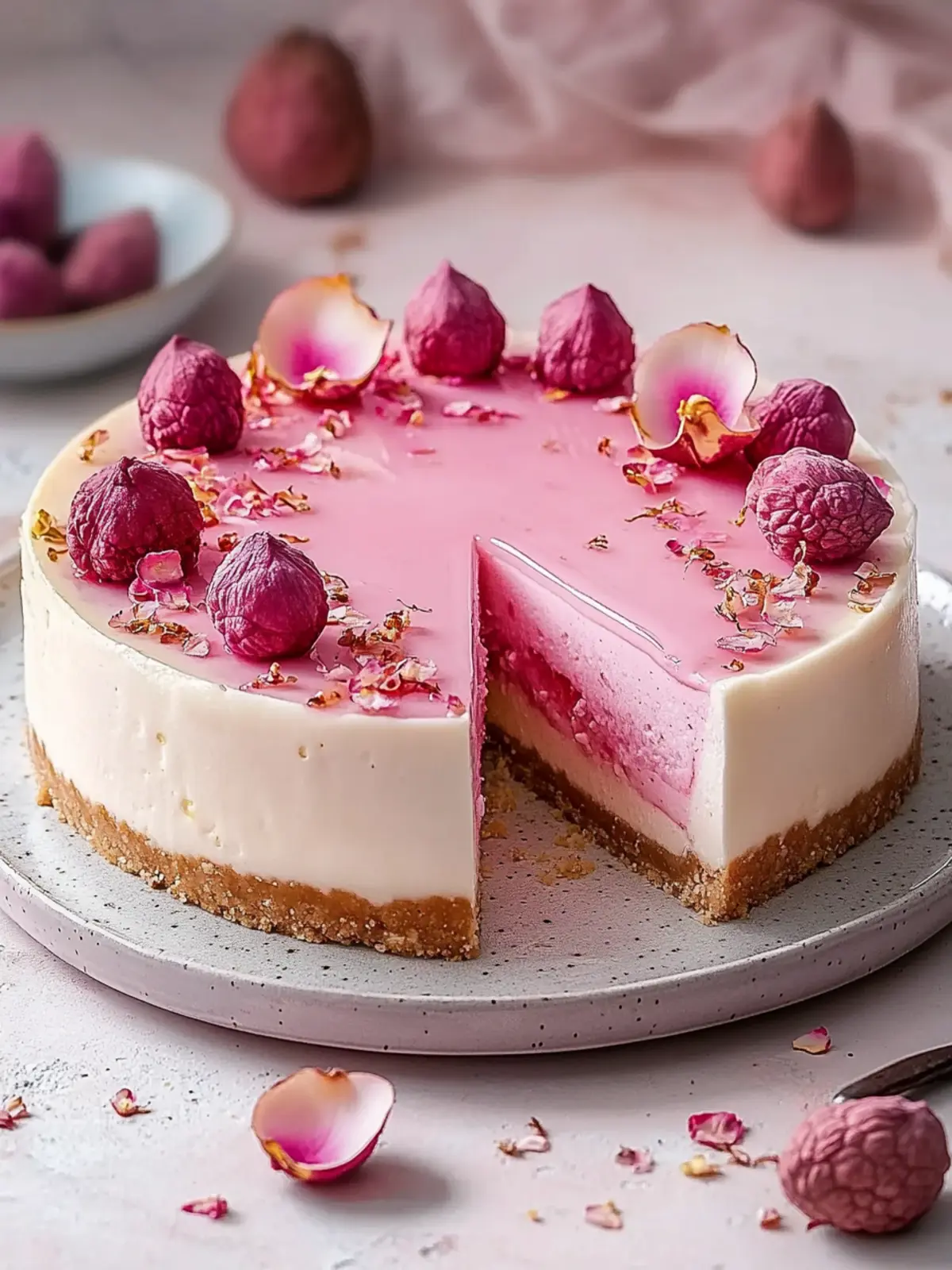 Decadent Lychee Rose Cheesecake Perfect for Any Occasion 5 Lychee Rose Cheesecake