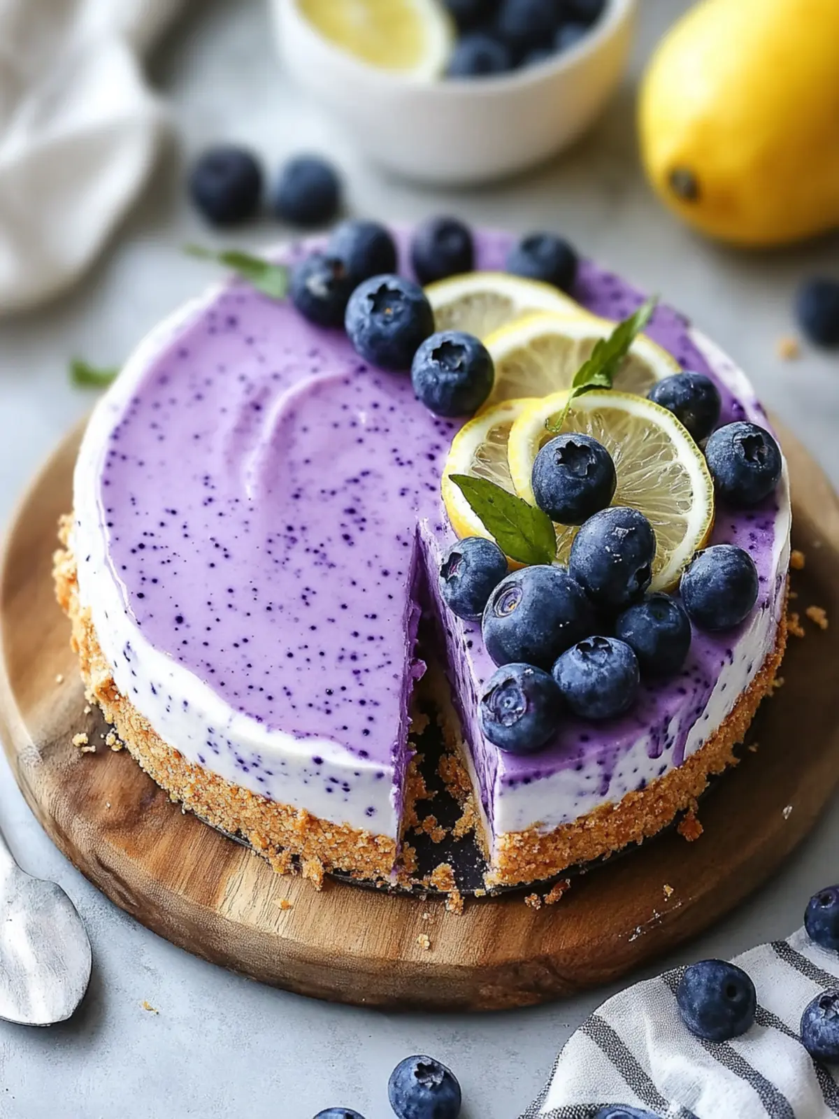 No Bake Lemon Blueberry Cheesecake You’ll Want to Make Today 5 No Bake Lemon Blueberry Cheesecake