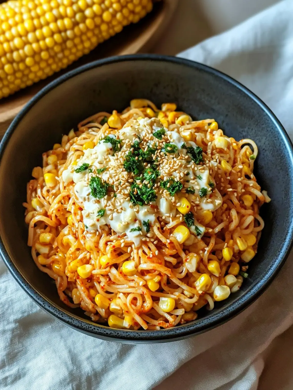 Mouthwatering Spicy Noodles With Korean Corn Cheese Delight 2 Spicy Noodles With Korean Corn Cheese