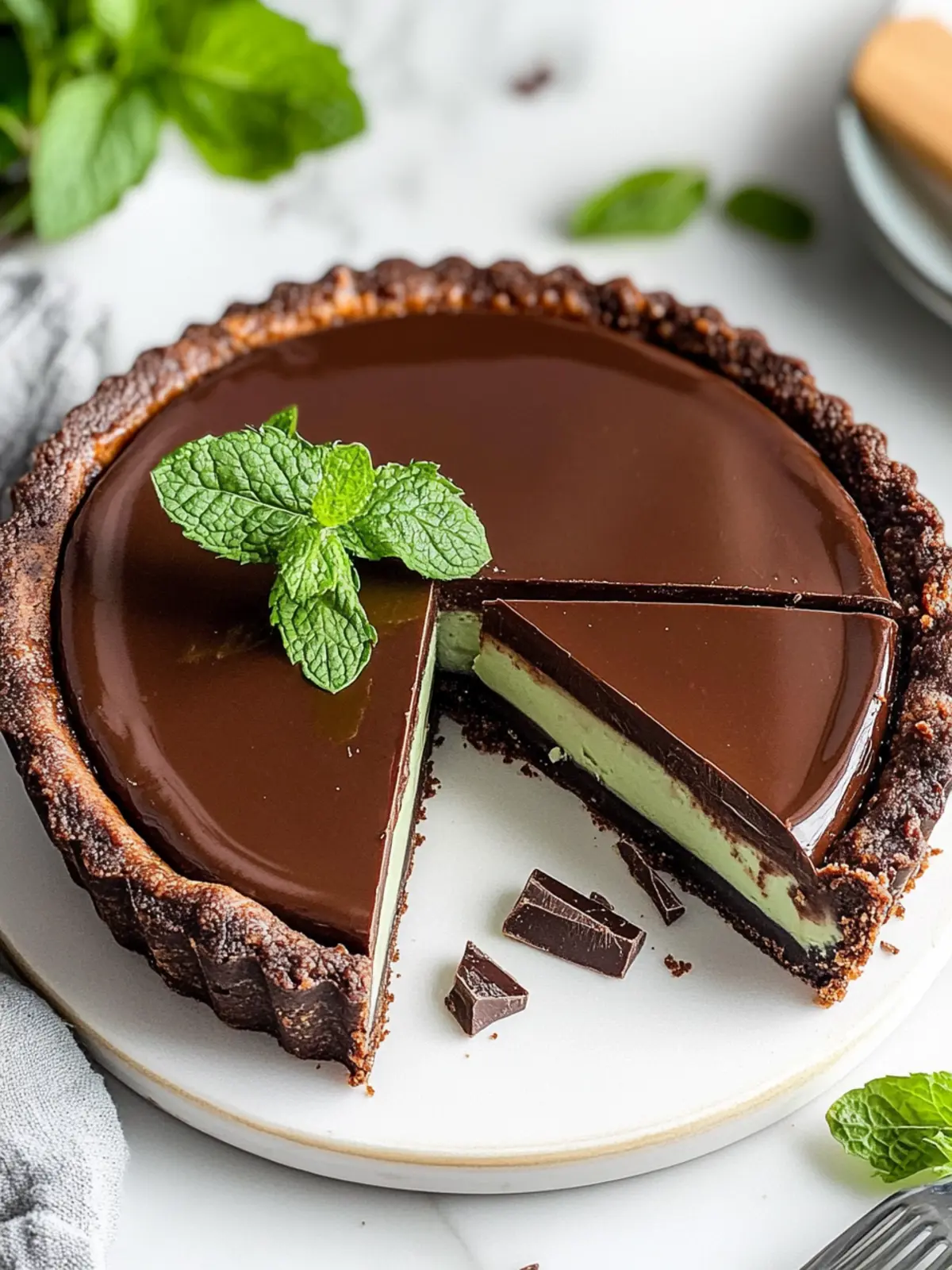 Delightful Vegan Mint Chocolate Tart for Every Sweet Tooth 5 Vegan Mint Chocolate Tart