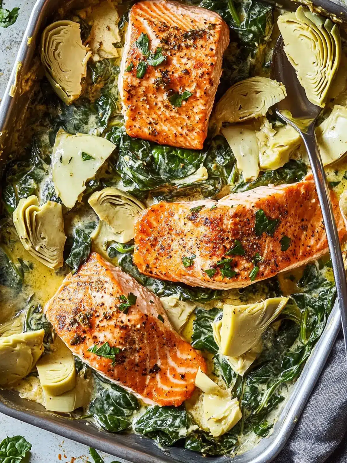 Creamy Spinach Artichoke Salmon for a Quick Dinner Delight 3 Spinach Artichoke Salmon