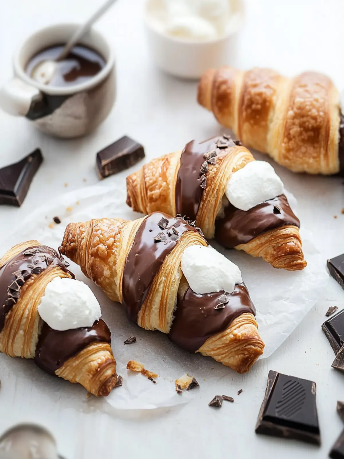 Melt-in-Your-Mouth Bi-Color Chocolate S’mores Croissants 5 Bi-Color Chocolate S’mores Croissants