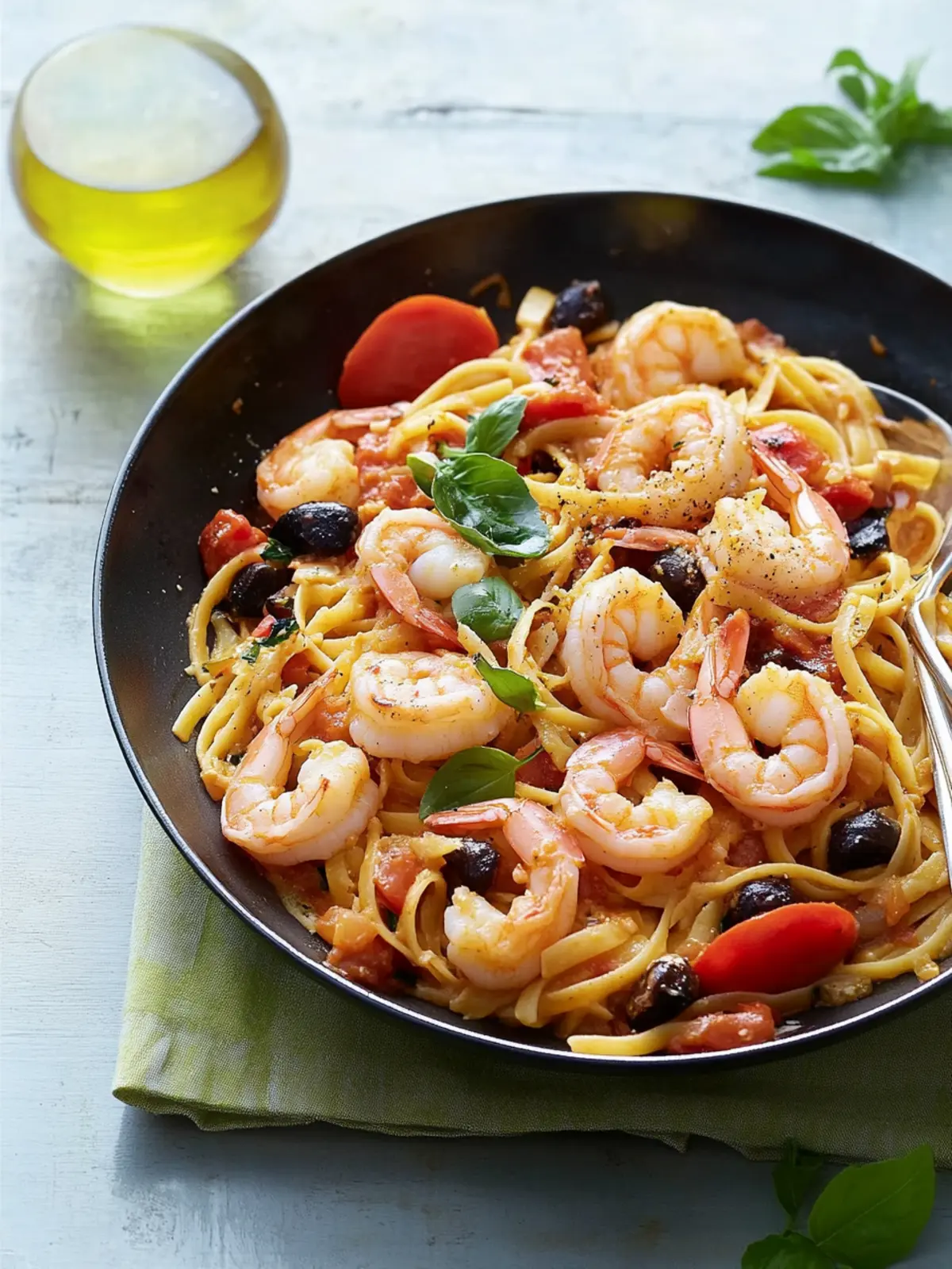 Savory Shrimp Linguine Puttanesca Ready in Just 20 Minutes 2 Shrimp Linguine Puttanesca