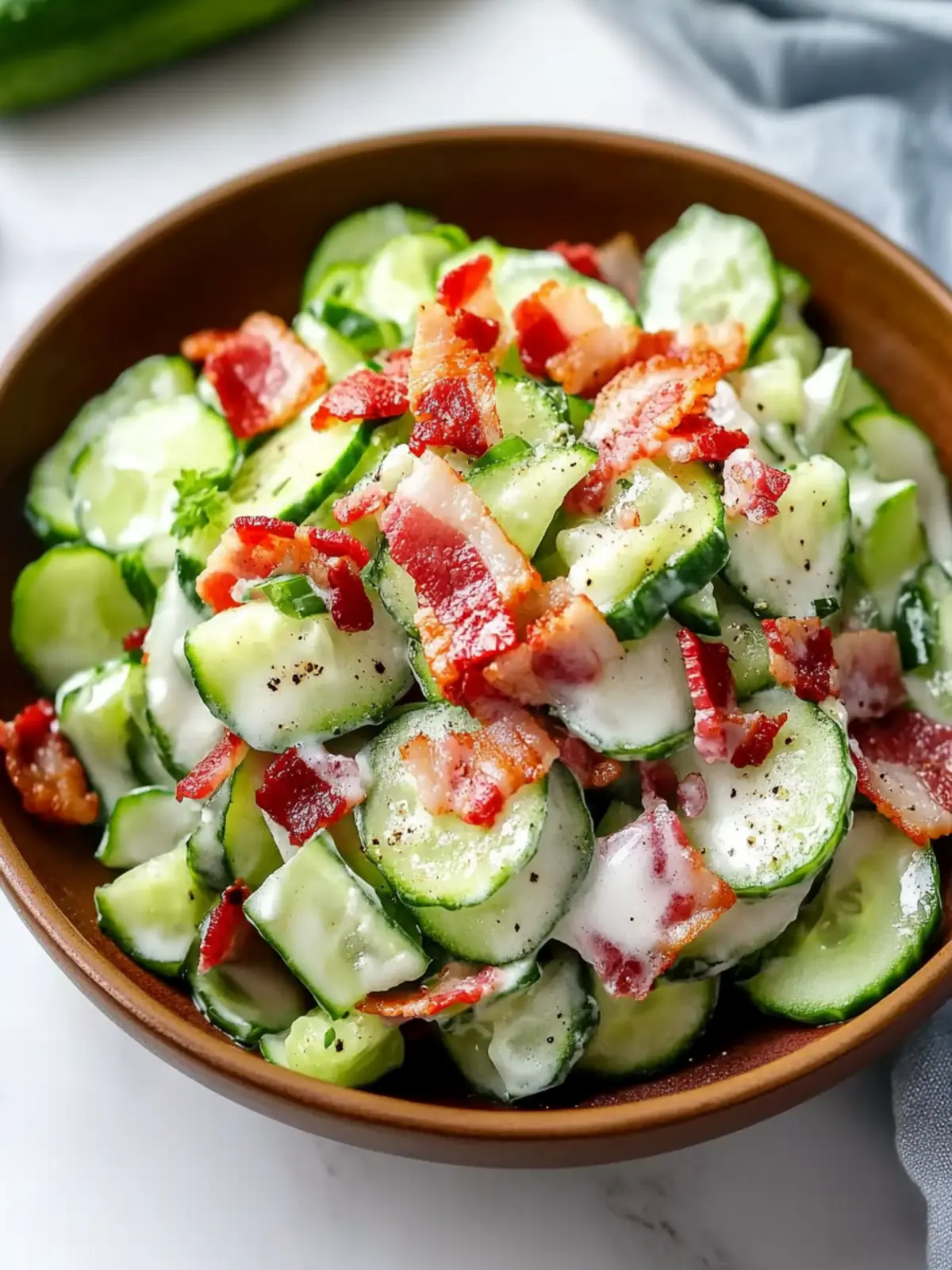 Crunchy Cucumber Salad with Bacon for a Summer Refresh 2 Crunchy Cucumber Salad with Bacon