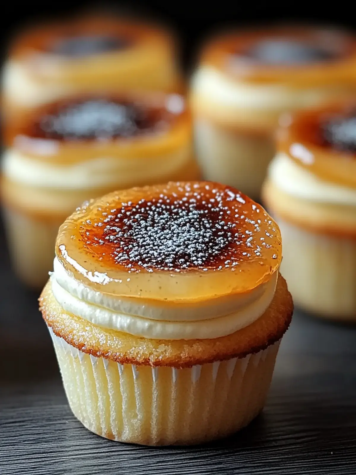 Decadent Vanilla Bean Crème Brûlée Cheesecake Cupcakes Delight 3 Vanilla Bean Crème Brûlée Cheesecake Cupcakes