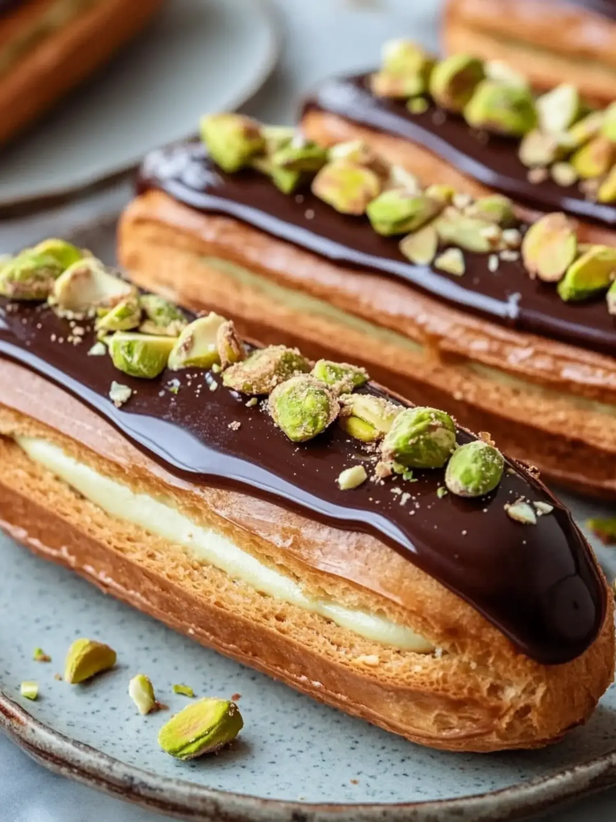 Pistachio Éclairs Recipe with Chocolate Glaze That Wows! 5 Pistachio Éclairs Recipe with Chocolate Glaze