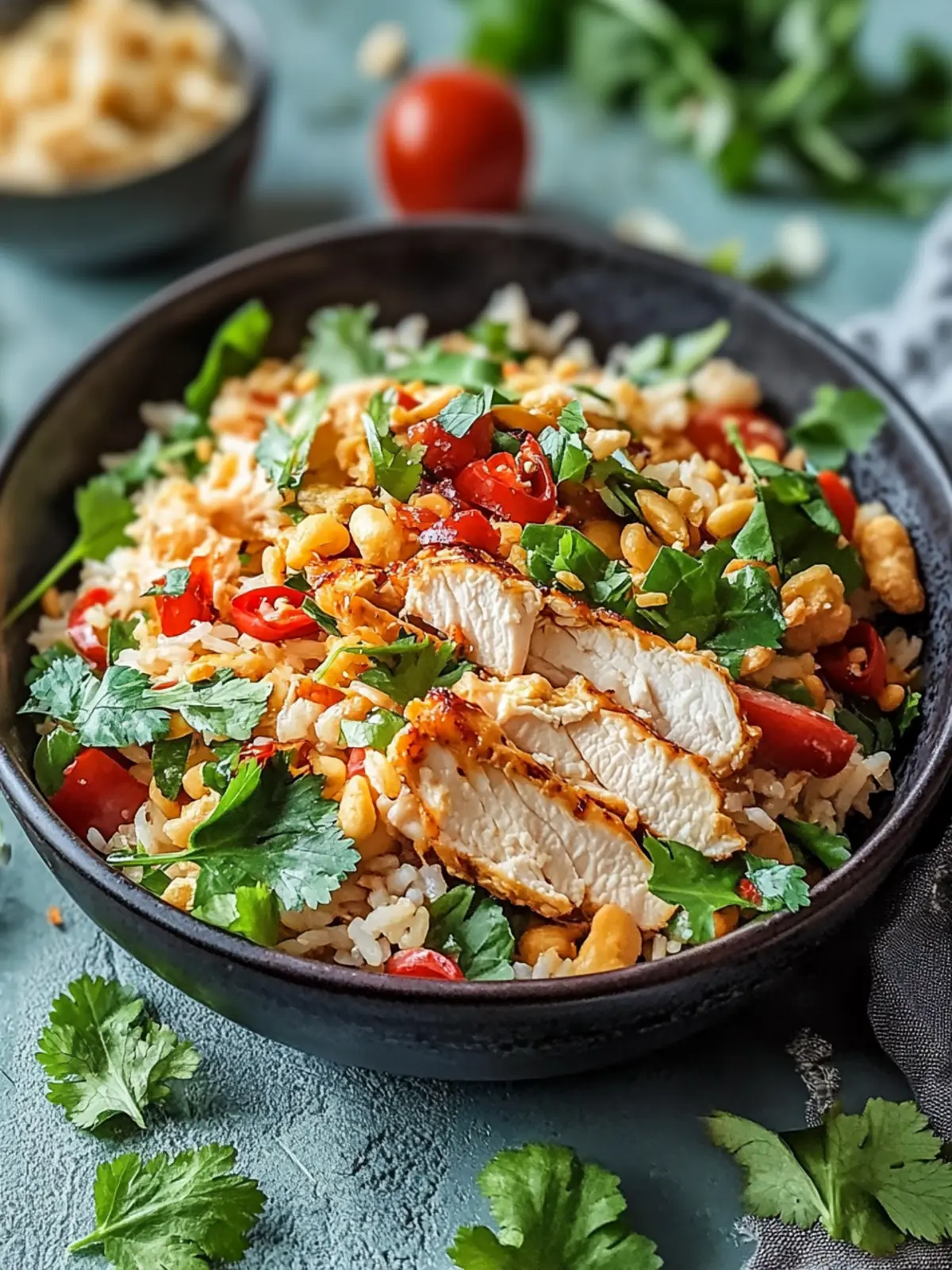 Chicken Crispy Rice Salad with Creamy Dressing in 20 Minutes 4 Chicken Crispy Rice Salad