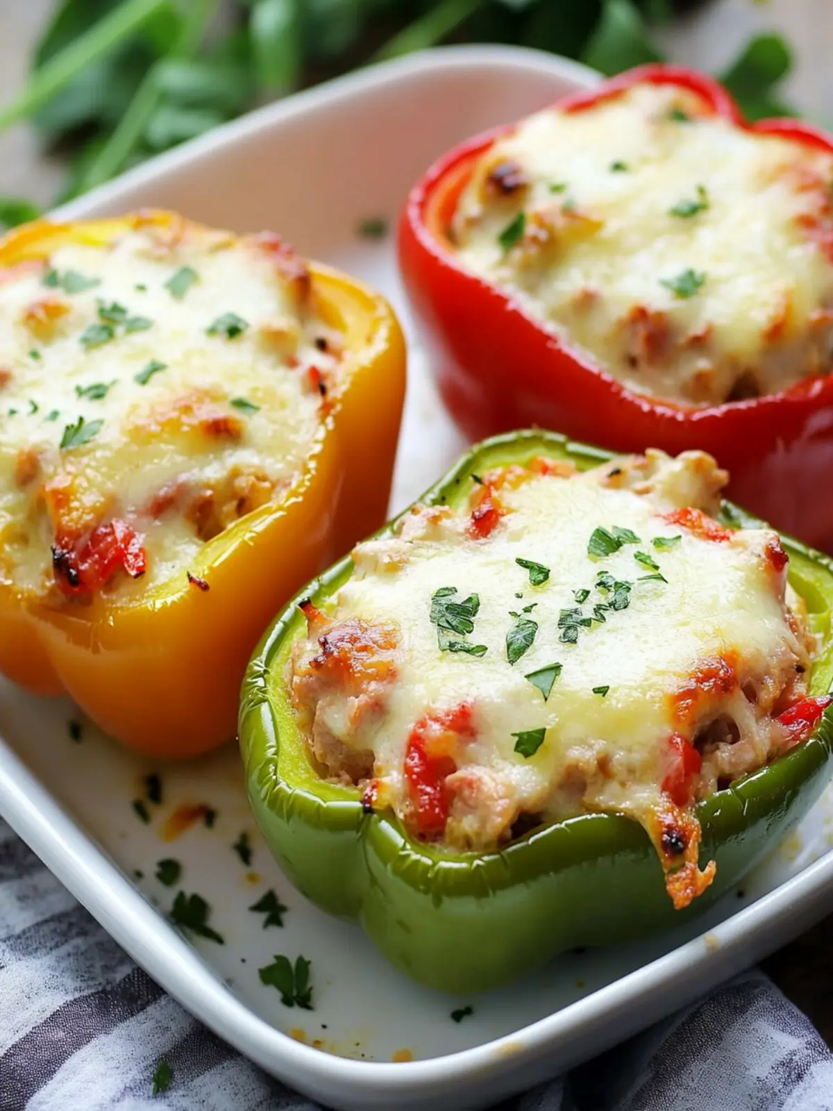 Keto Tuna Melt Stuffed Bell Peppers for a Quick Delight 2 Tuna Melt Stuffed Bell Peppers
