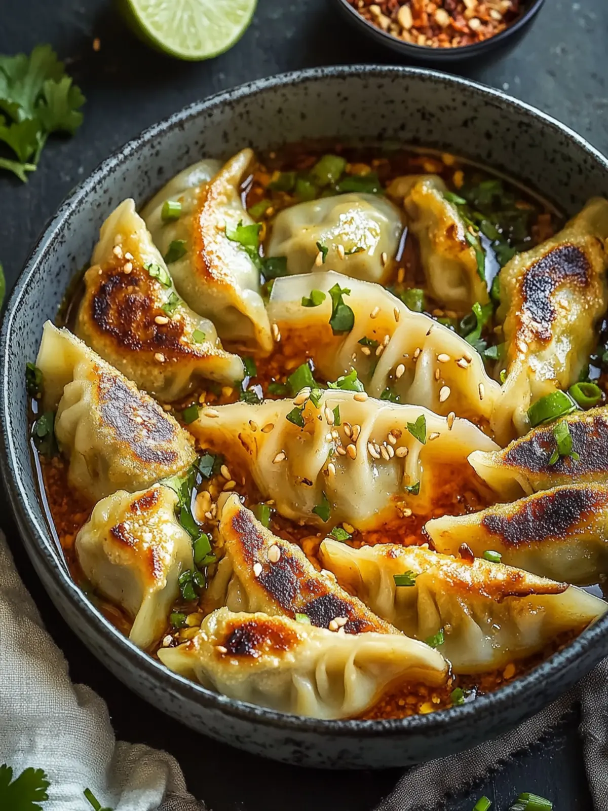 Baked Potstickers with Thai Curry Sauce: Easy Restaurant-Style Delight 4 Baked Potstickers with Thai Curry Sauce