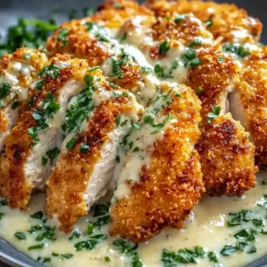Crispy Parmesan Chicken with Creamy Garlic Sauce Bliss 9 Crispy Parmesan Chicken with Creamy Garlic Sauce