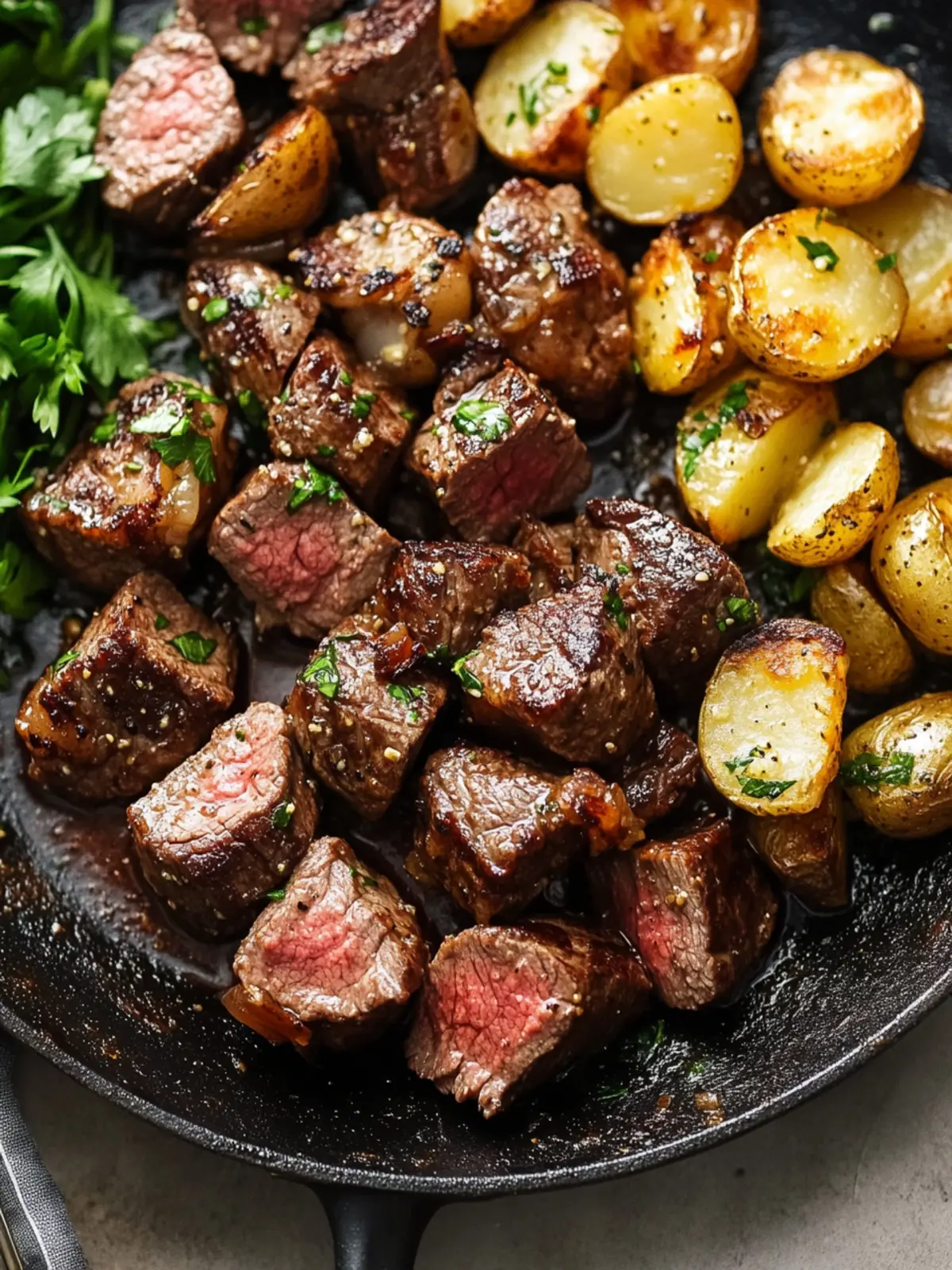 Sizzle Up Garlic Butter Steak Bites and Crispy Potatoes Tonight 2 Garlic Butter Steak Bites and Potatoes