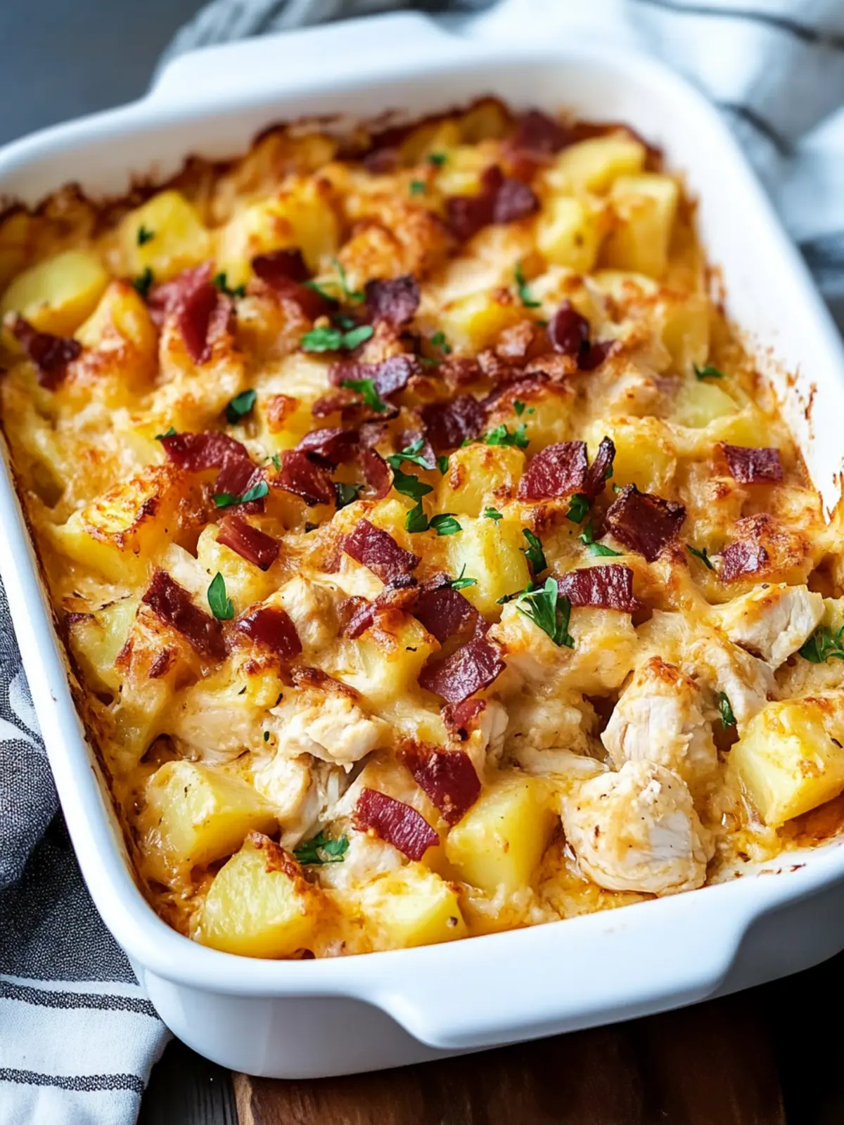 Loaded Chicken and Potato Casserole: Comfort Food Bliss 4 Loaded Chicken and Potato Casserole