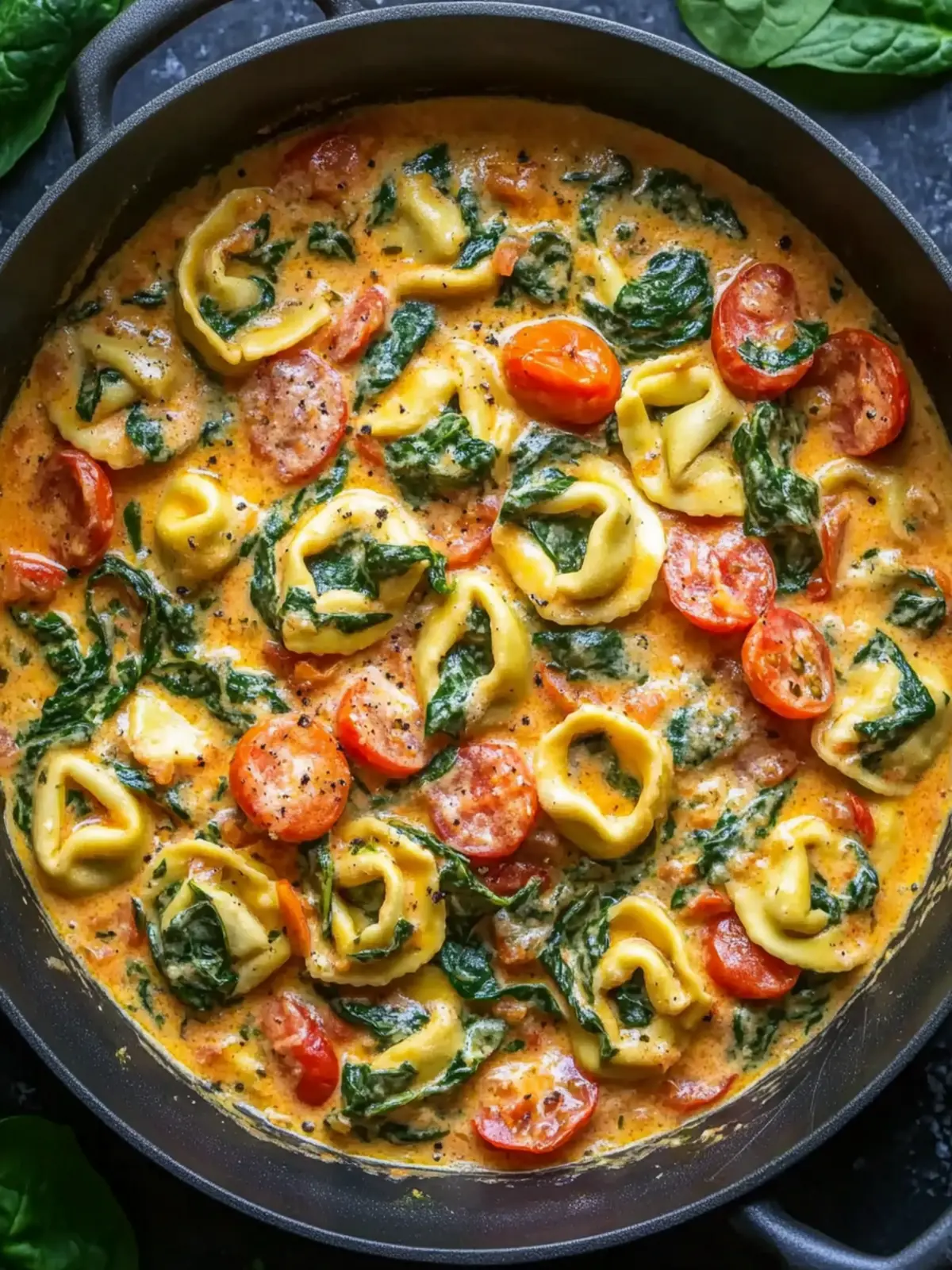One Pot Creamy Spinach Tomato Tortellini for Effortless Flavor 2 One Pot Creamy Spinach Tomato Tortellini