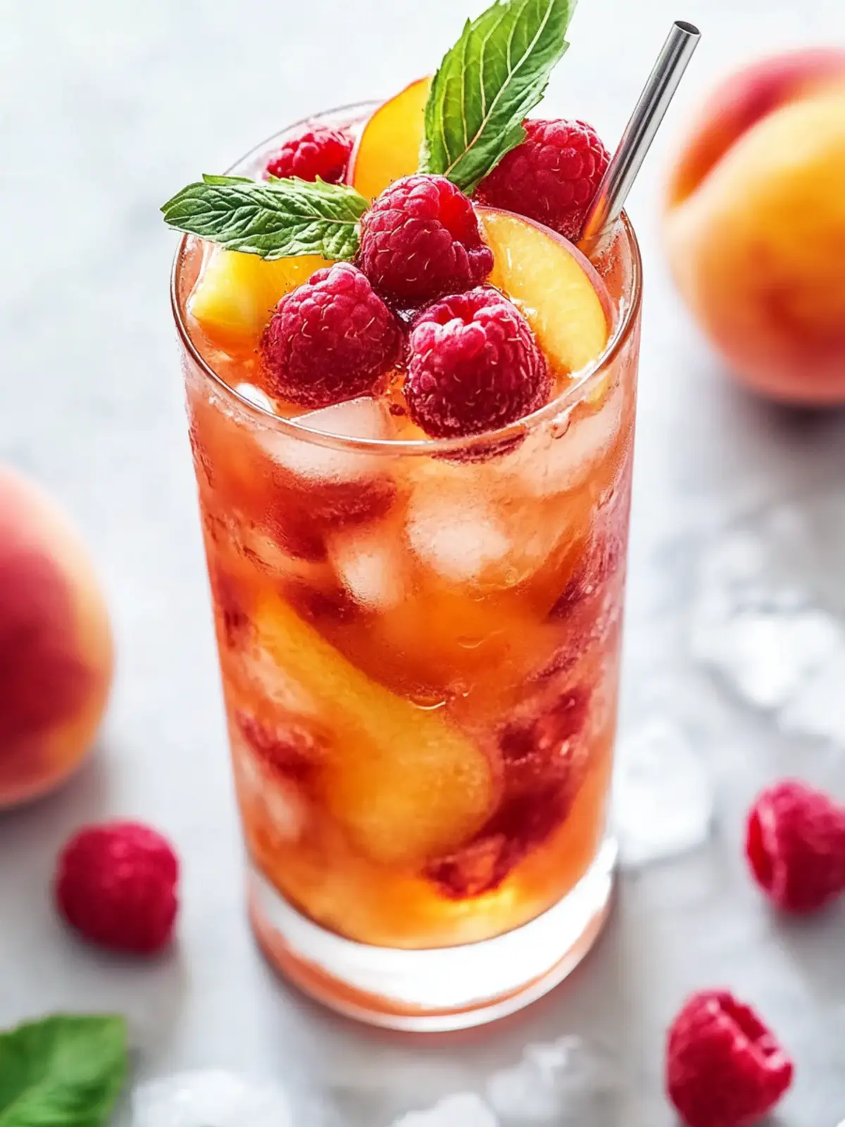Bellini Peach Raspberry Iced Tea: Your Summer Refreshment! 2 Bellini Peach Raspberry Iced Tea