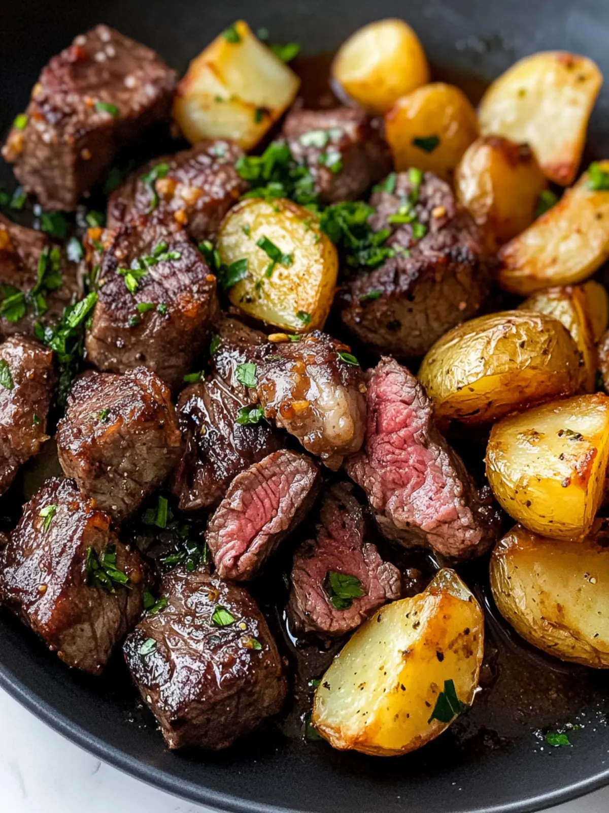Garlic Butter Steak Bites and Potatoes in Just 20 Minutes 4 Garlic Butter Steak Bites and Potatoes