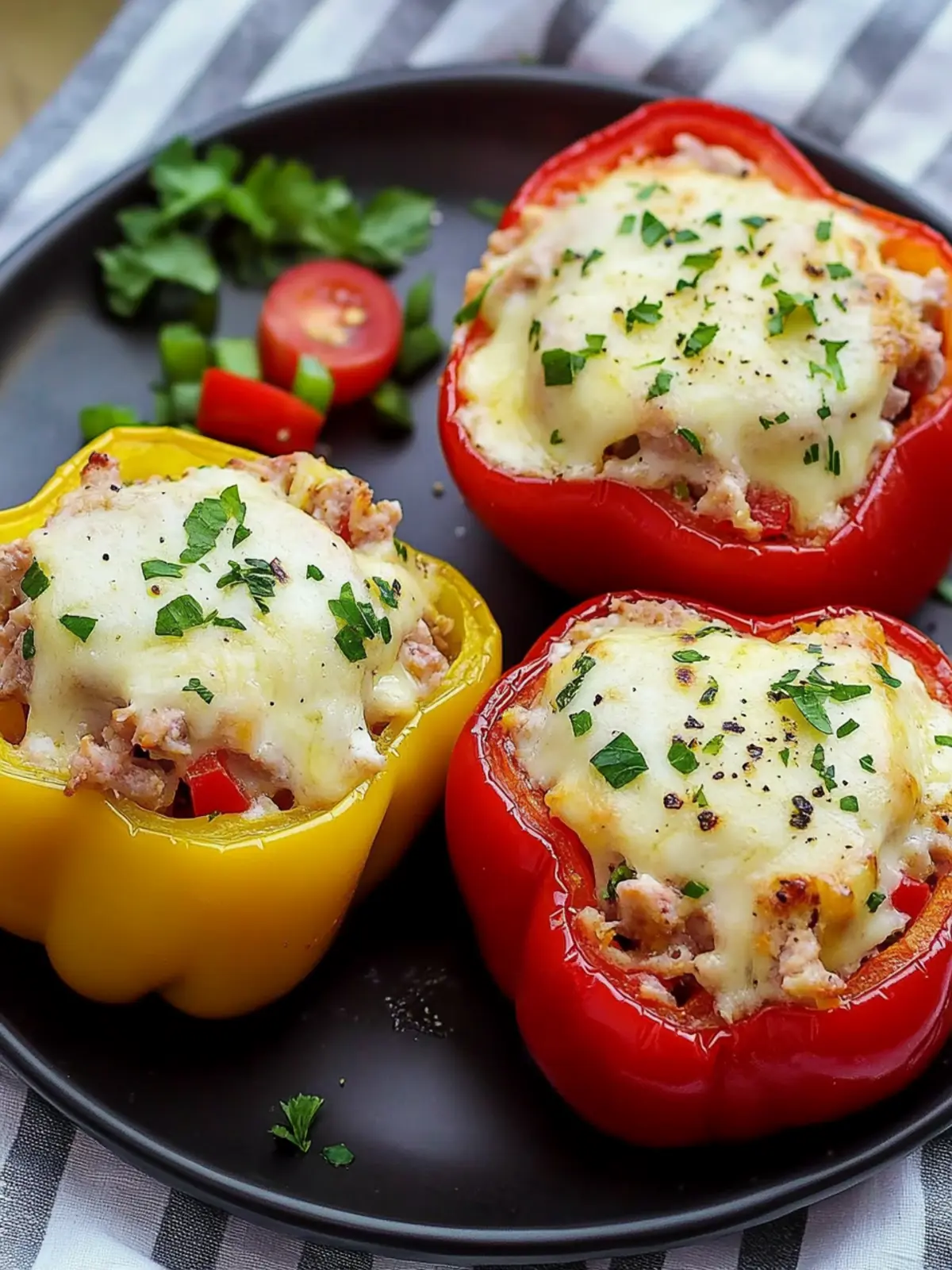 Keto Tuna Melt Stuffed Bell Peppers for a Quick Delight 5 Tuna Melt Stuffed Bell Peppers