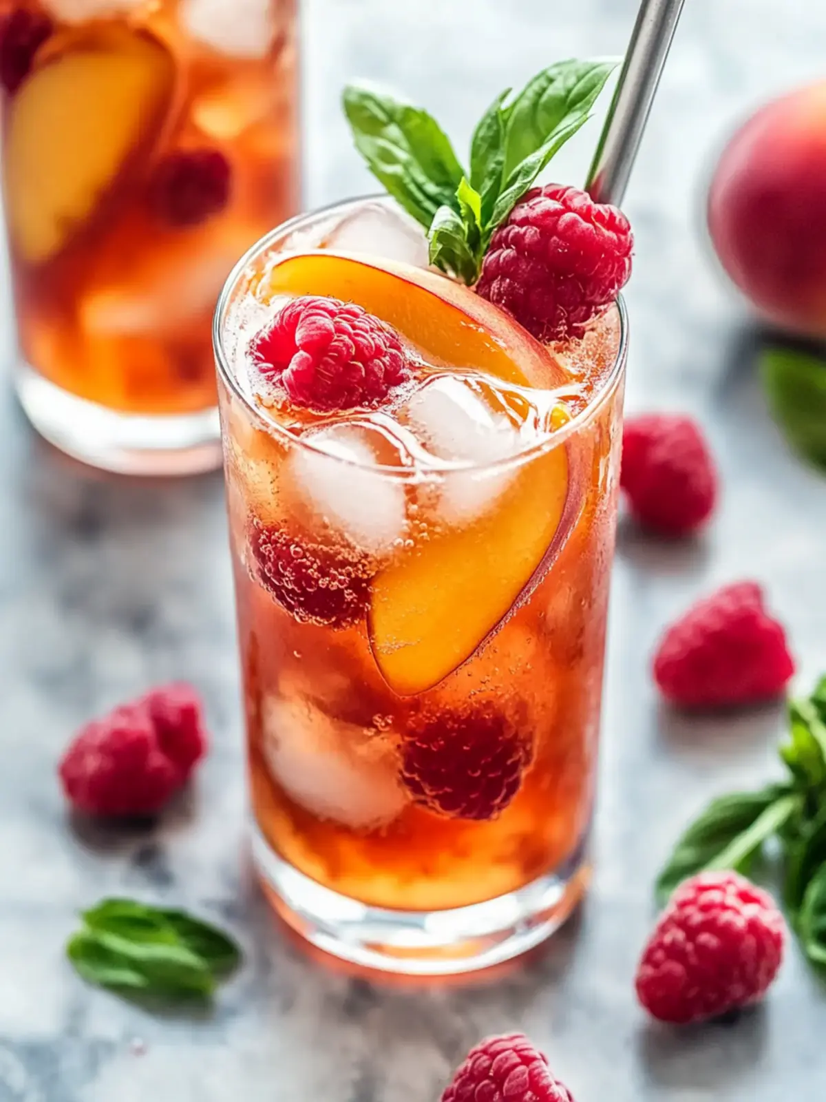 Bellini Peach Raspberry Iced Tea: Your Summer Refreshment! 3 Bellini Peach Raspberry Iced Tea