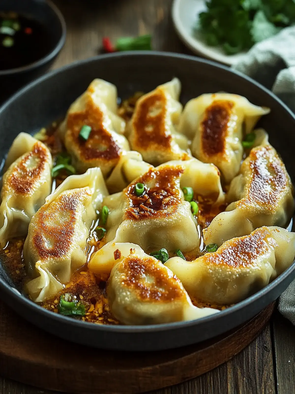 Baked Potstickers with Thai Curry Sauce: Easy Restaurant-Style Delight 2 Baked Potstickers with Thai Curry Sauce