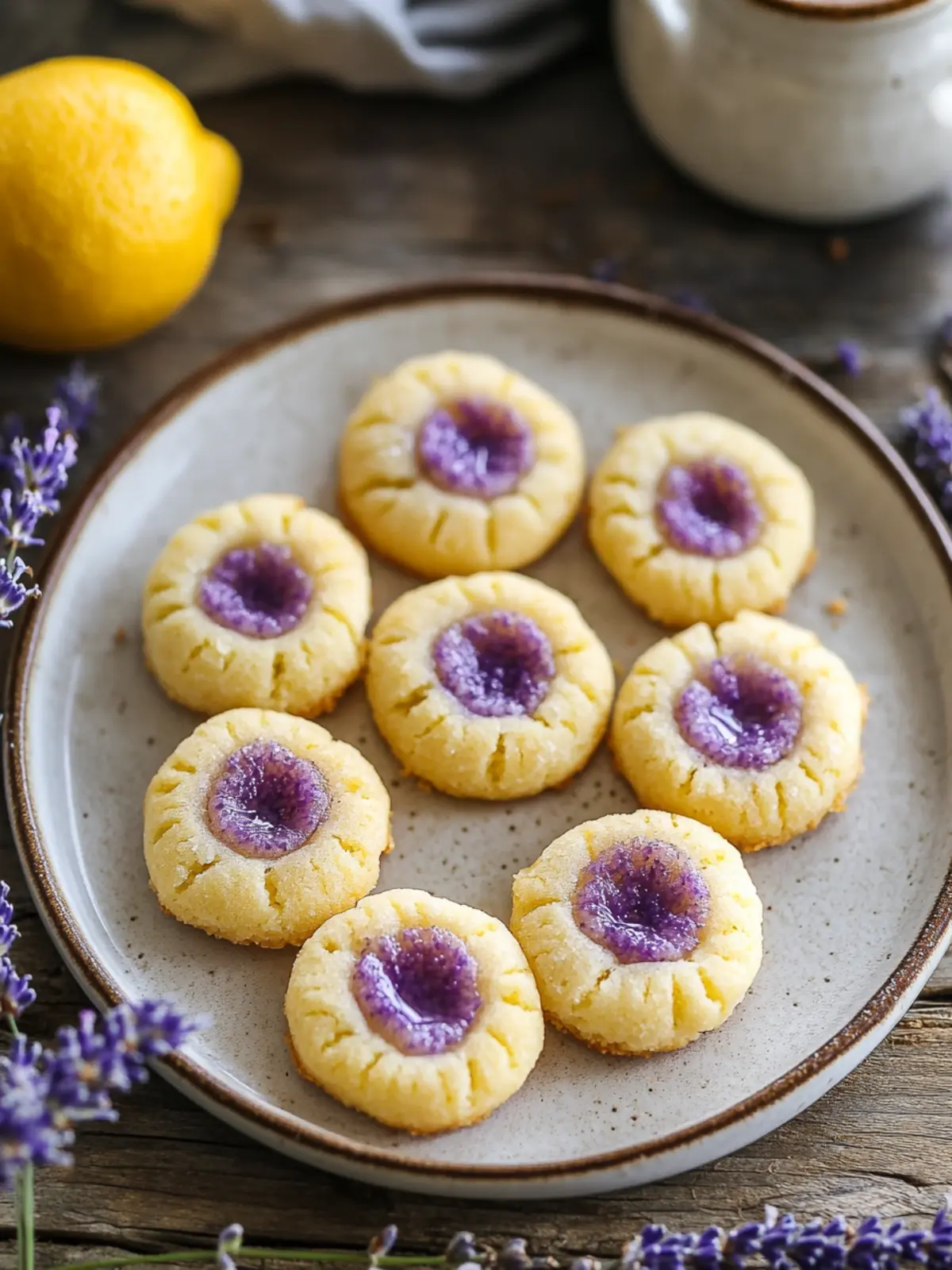 Lemon Lavender Thumbprint Cookies: Spring's Zesty Delight 4 Lemon Lavender Thumbprint Cookies
