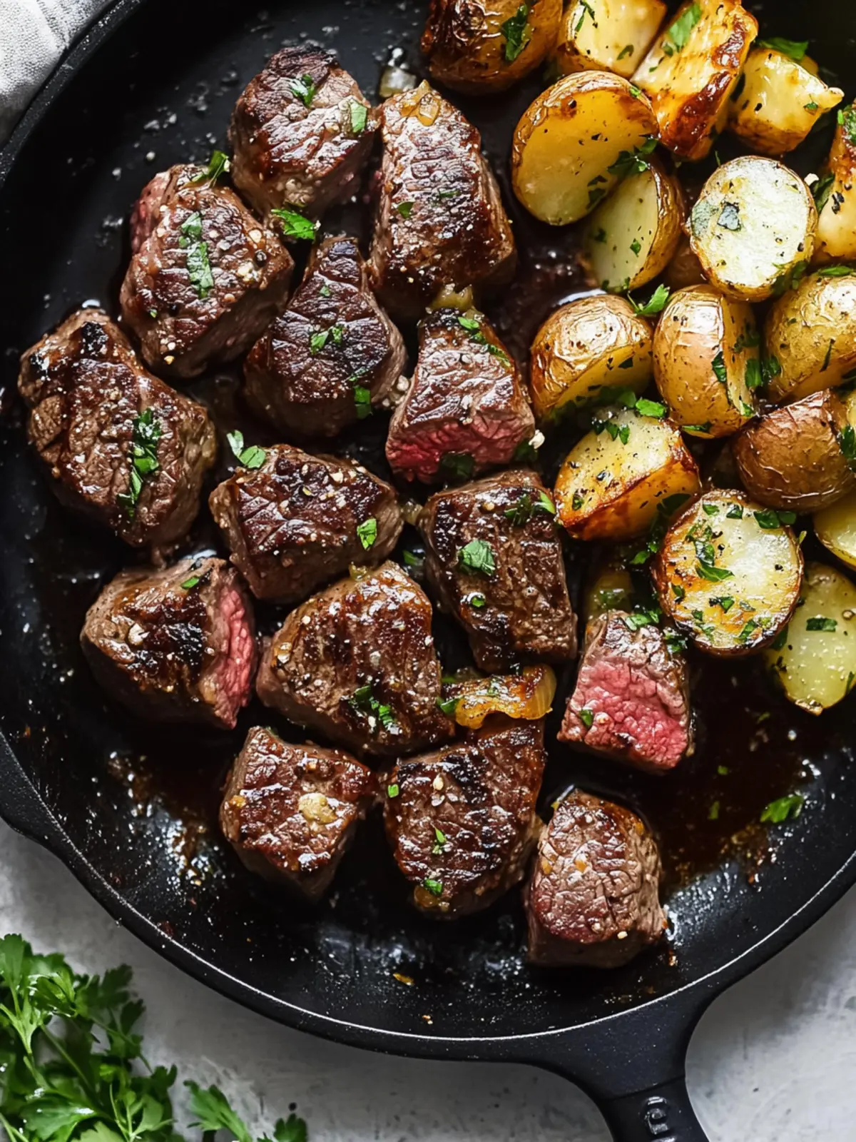 Garlic Butter Steak Bites and Potatoes in Just 20 Minutes 5 Garlic Butter Steak Bites and Potatoes