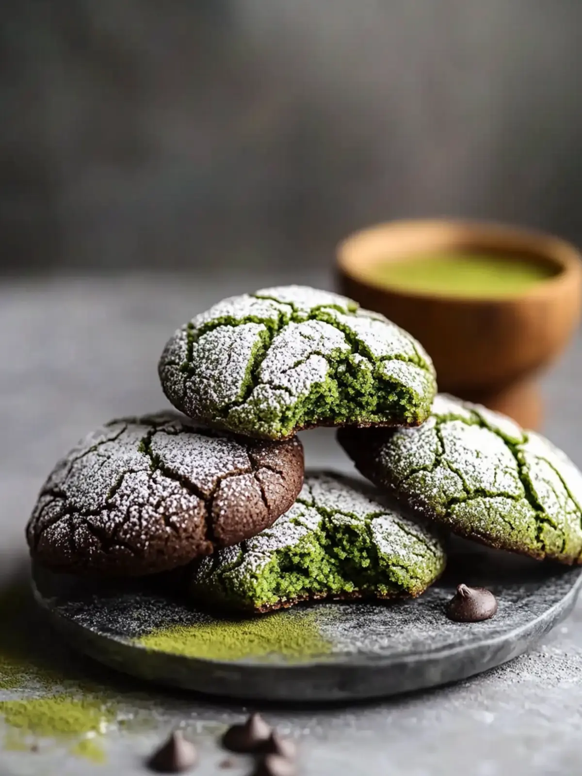 Easy Matcha Chocolate Crinkle Cookies for a Sweet Twist 3 Easy Matcha Chocolate Crinkle Cookies