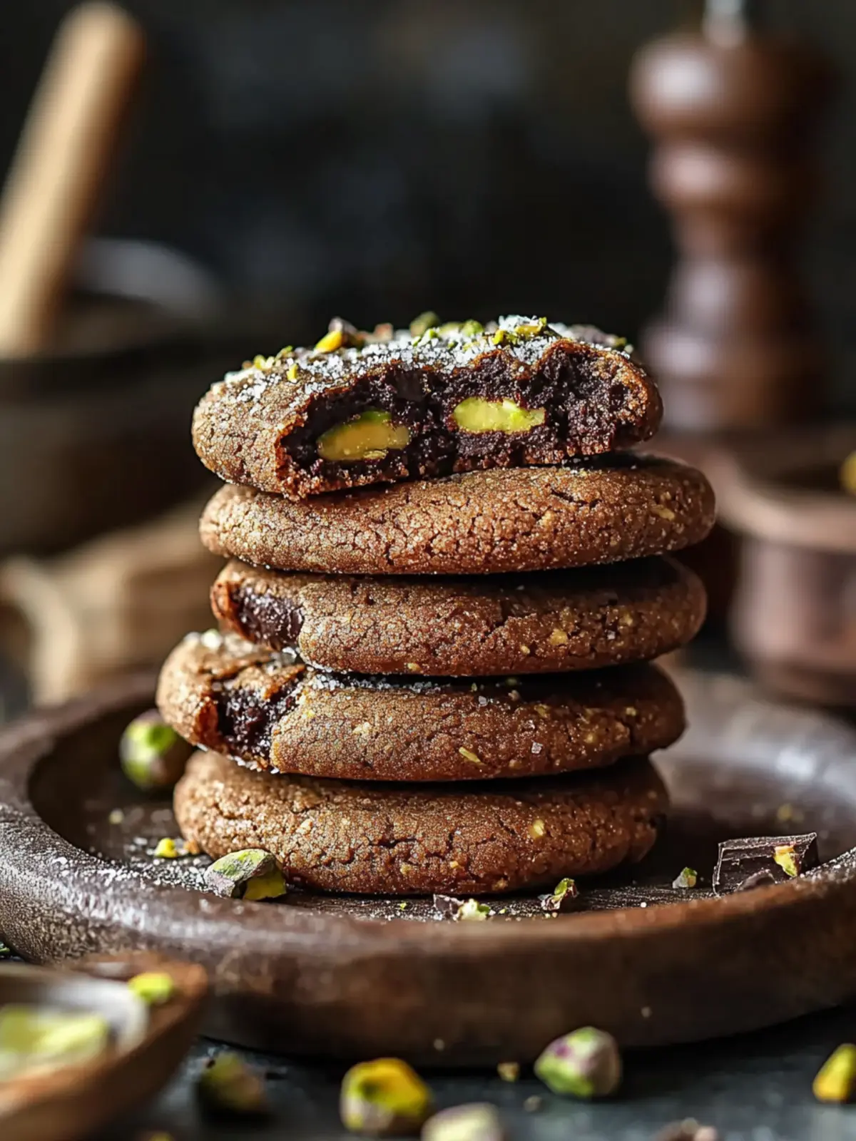Dubai Chocolate Cookies with Crunchy Pistachio Delight Bliss 4 Dubai Chocolate Cookies with Crunchy Pistachio Delight