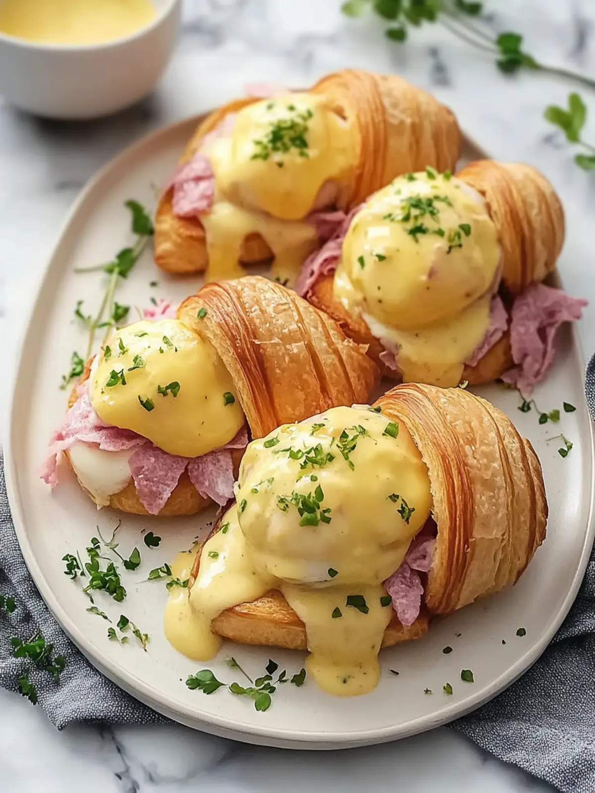 Gourmet Croissant Eggs Benedict for a Blissful Brunch Experience 2 Gourmet Croissant Eggs Benedict