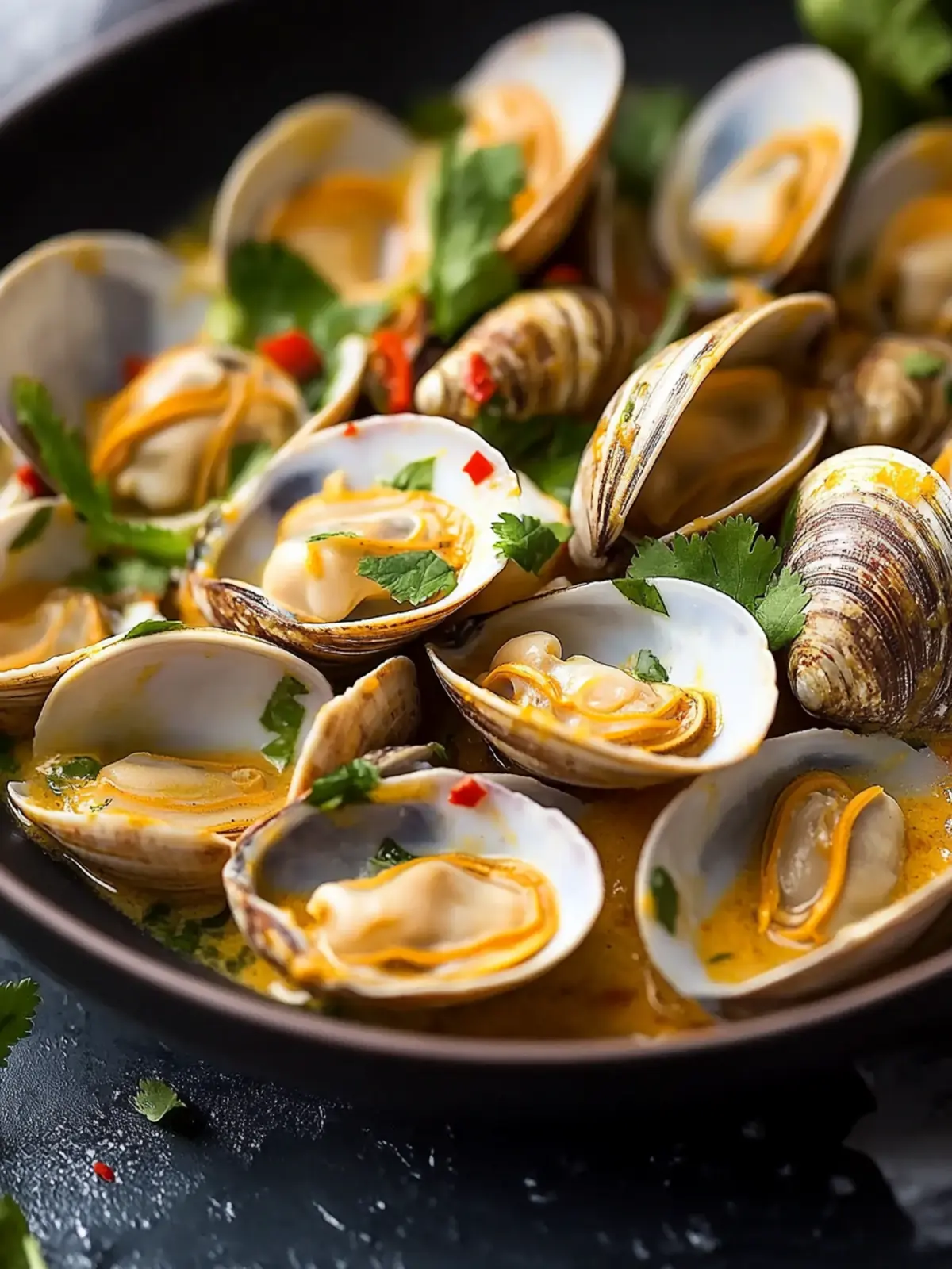 Red Curry, Coconut, and Ginger Infused Steamed Clams Delight 4 Red Curry, Coconut, and Ginger Infused Steamed Clams