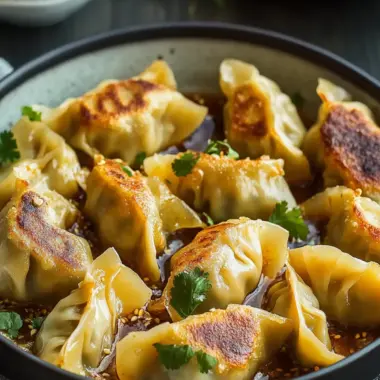 Baked Potstickers with Thai Curry Sauce: Easy Restaurant-Style Delight 10 Baked Potstickers with Thai Curry Sauce