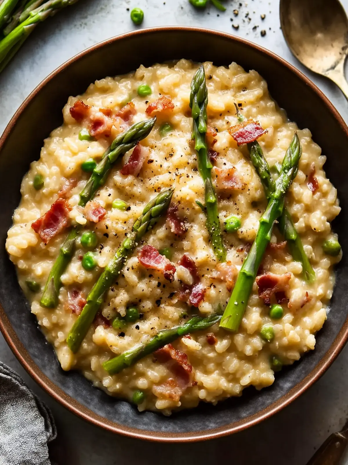 Creamy Asparagus Bacon Risotto for Cozy Weeknight Dinners 4 Creamy Asparagus Bacon Risotto
