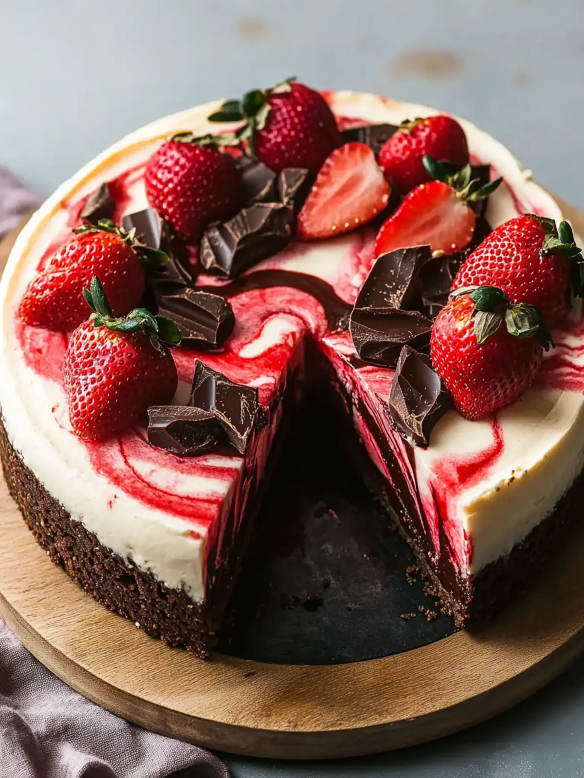 Irresistible Chocolate and Strawberry Swirl Cheesecake Recipe 3 Chocolate and Strawberry Swirl Cheesecake