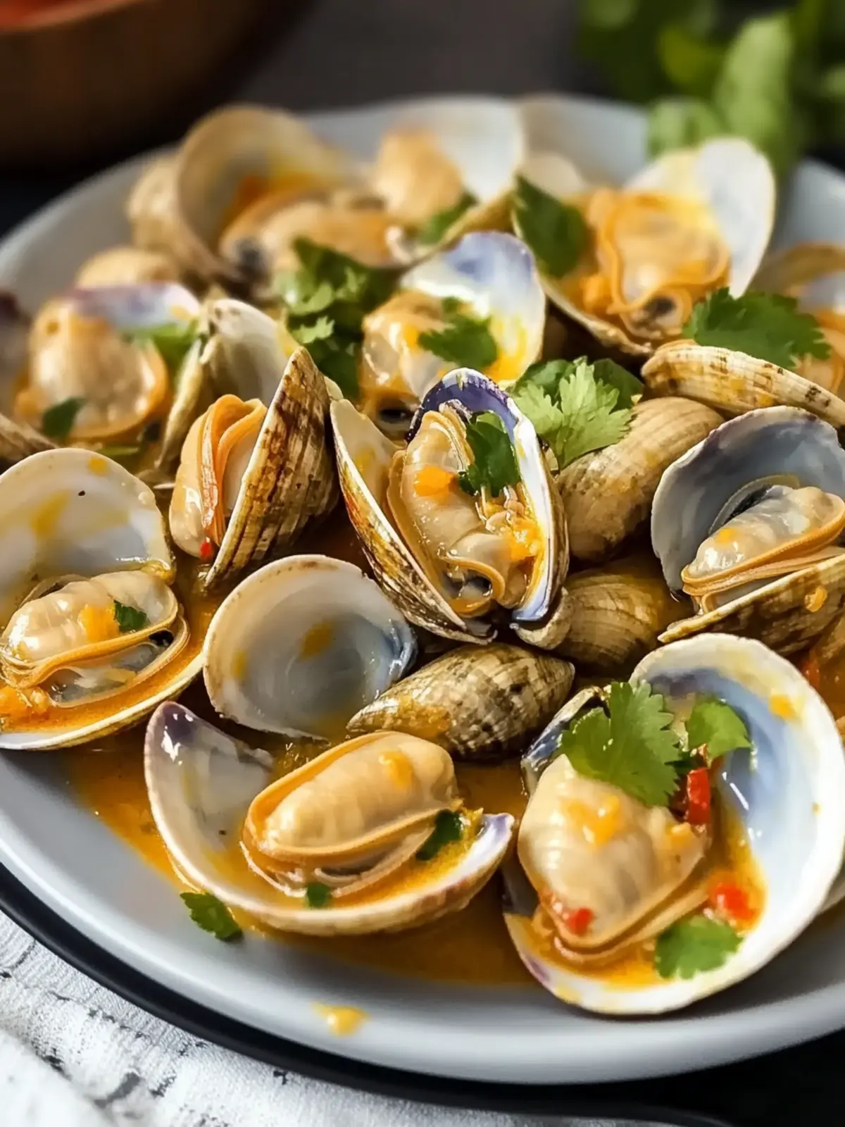 Red Curry, Coconut, and Ginger Infused Steamed Clams Delight 2 Red Curry, Coconut, and Ginger Infused Steamed Clams