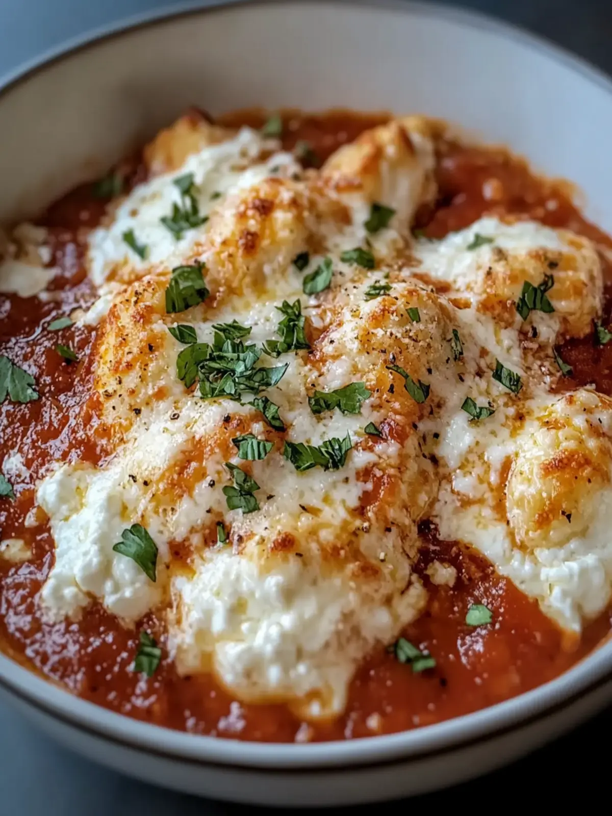 High Protein Chicken Parm Cottage Cheese Bowl Made Easy 4 igh Protein Chicken Parm Cottage Cheese Bowl