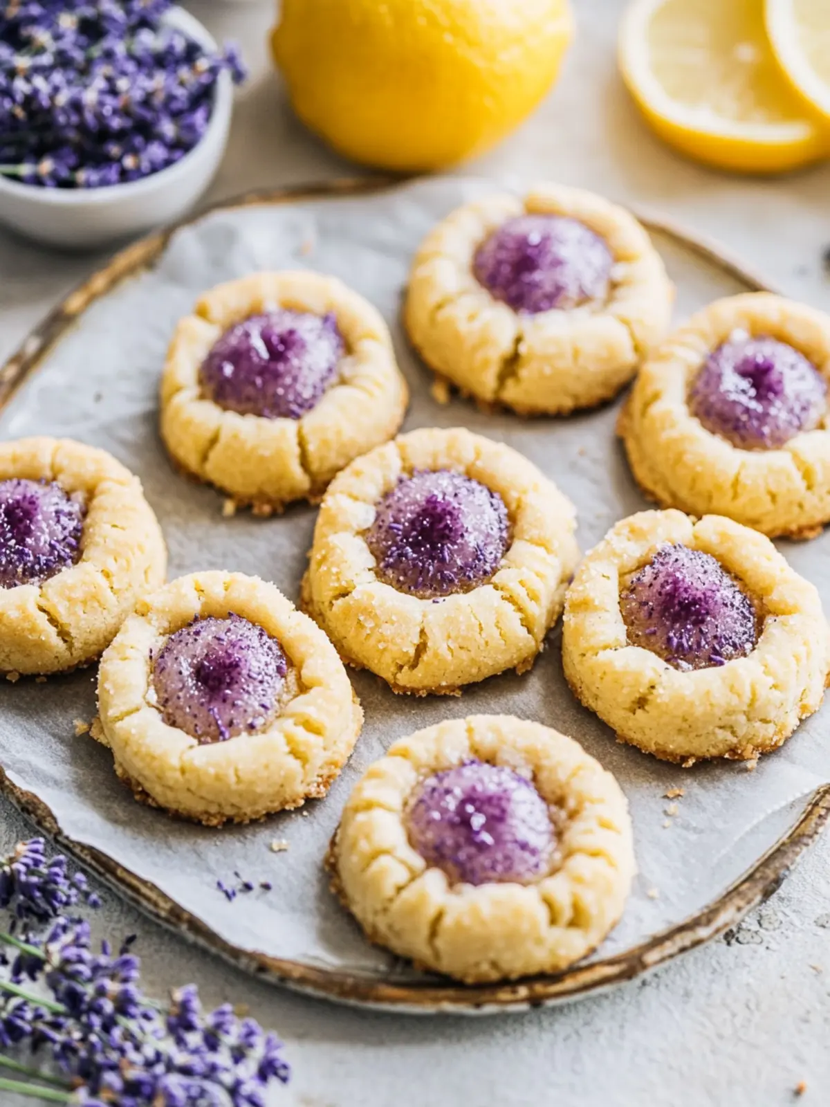 Lemon Lavender Thumbprint Cookies: Spring's Zesty Delight 3 Lemon Lavender Thumbprint Cookies