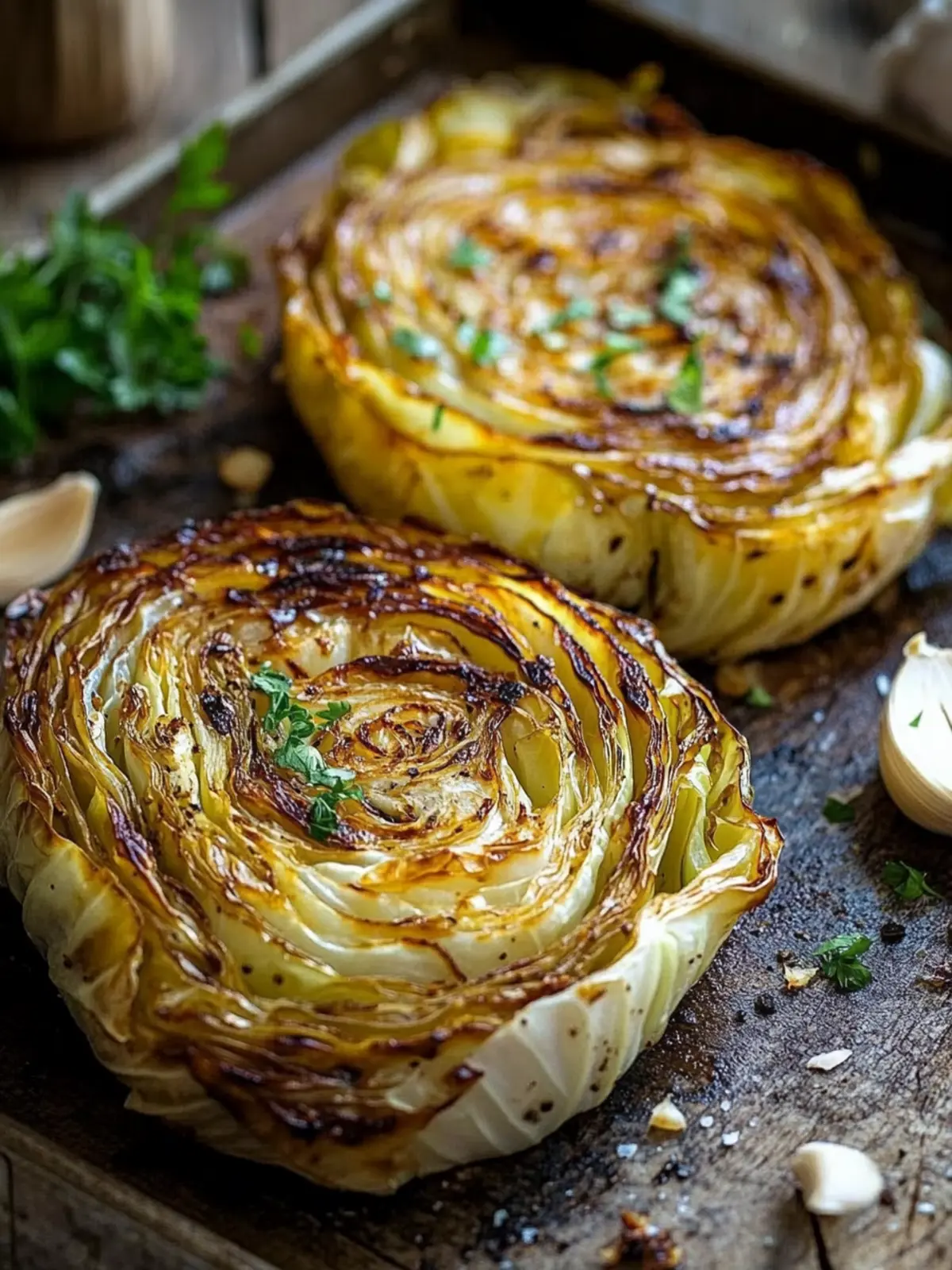 Savor the Crunch: Flavor-Packed Roasted Cabbage Steaks 2 Roasted Cabbage Steaks